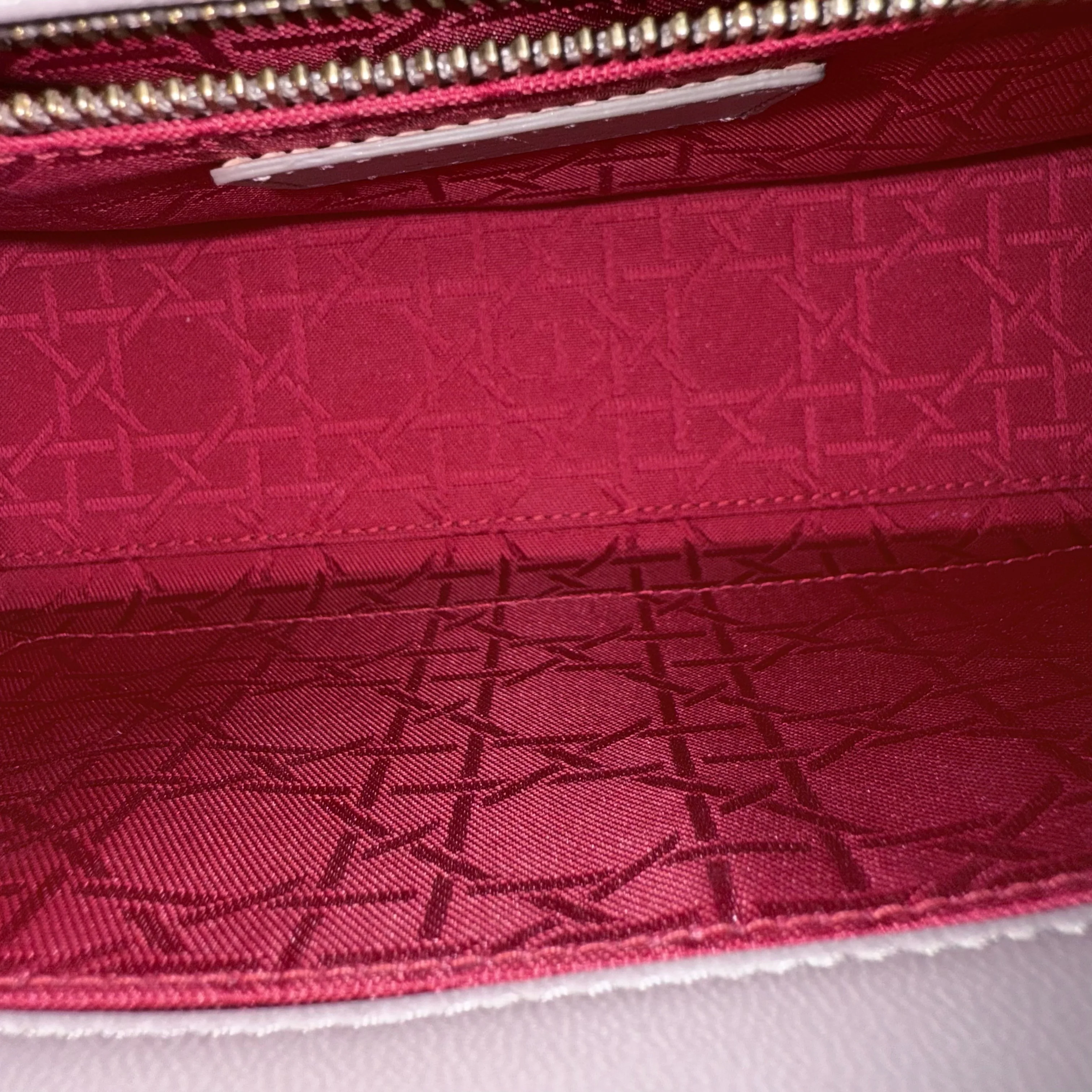 Dior Lady Small Flap - Cannage Lambskin Blush Gold Hardware