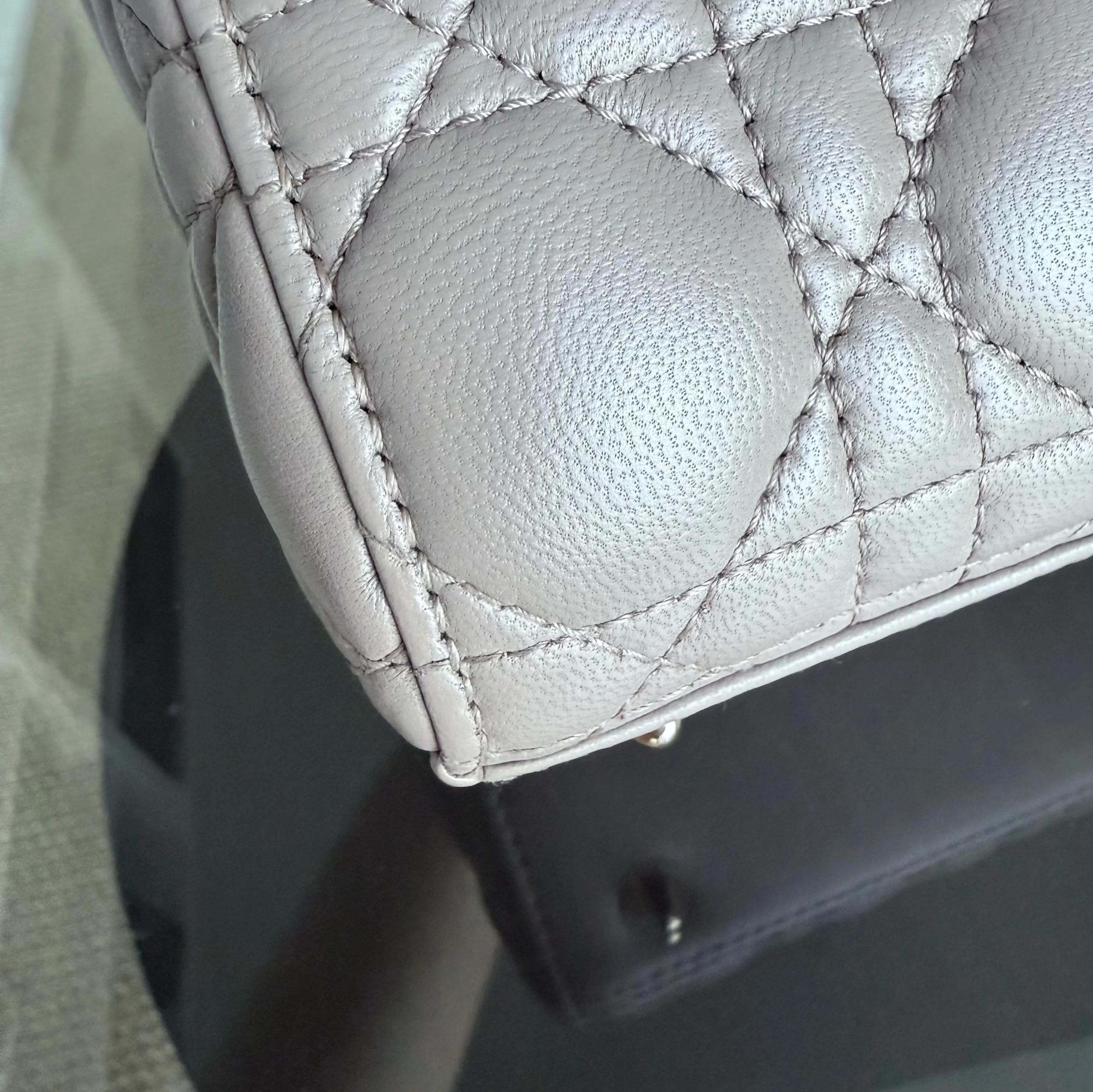 Dior Lady Small Flap - Cannage Lambskin Blush Gold Hardware