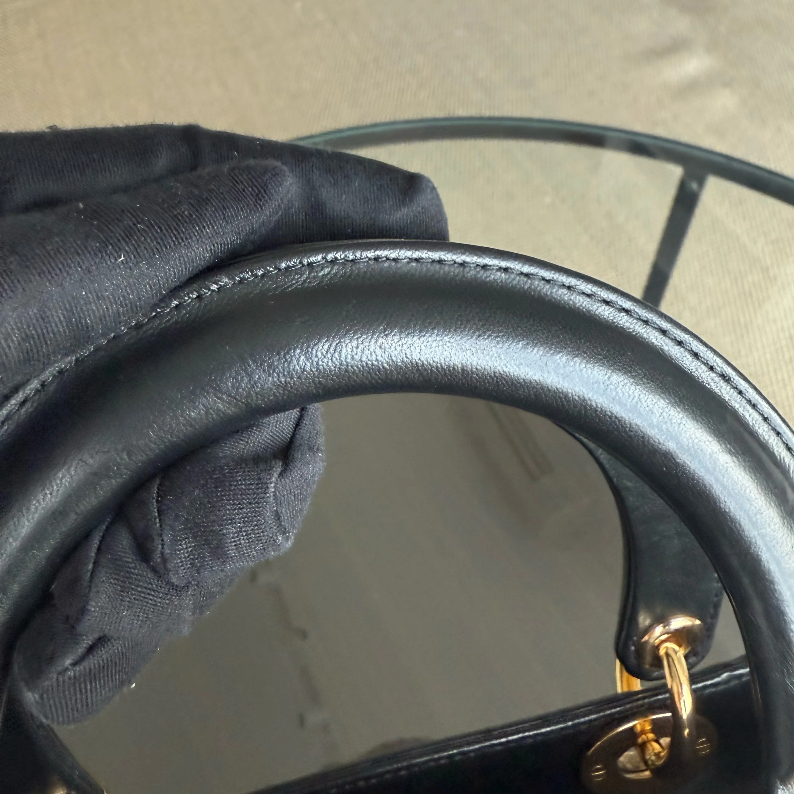 Dior Lady Medium - Canange Lambskin Black Gold Hardware