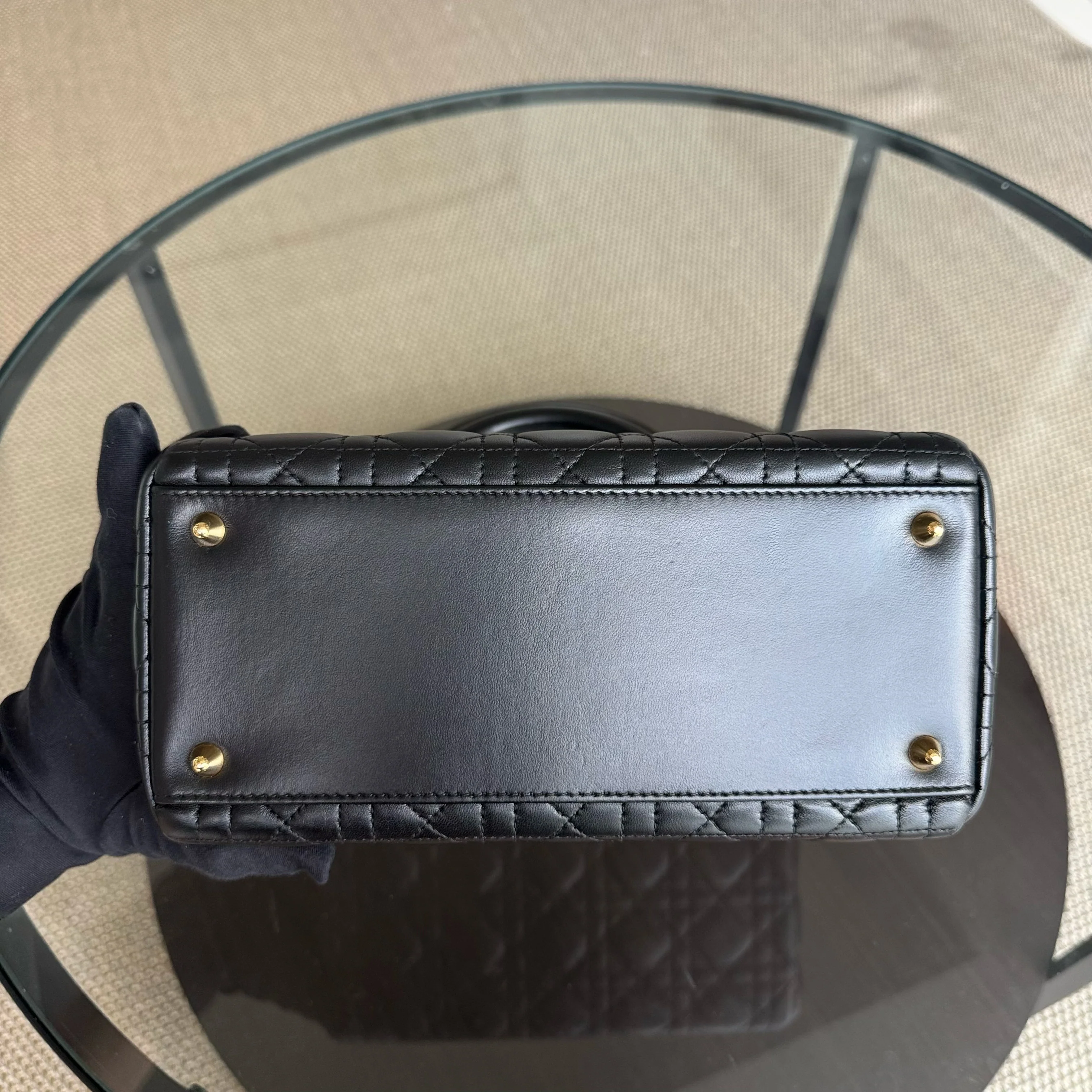 Dior Lady Medium - Canange Lambskin Black Gold Hardware