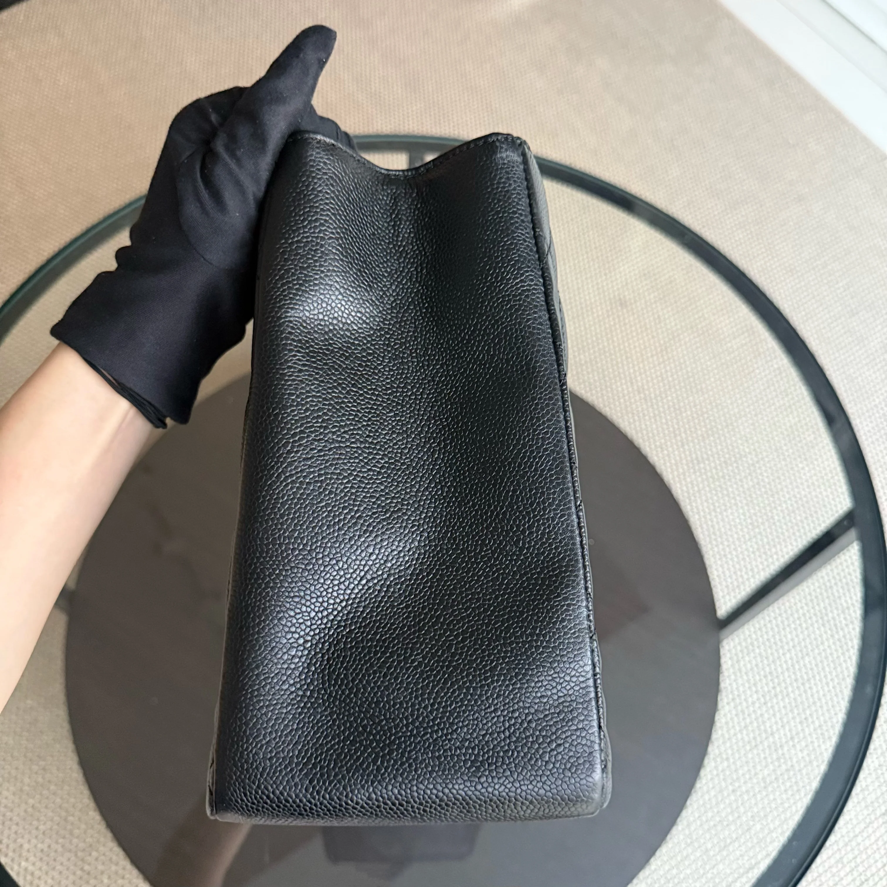 Chanel GST Grand Shopping Tote - Caviar Quilted Grained Calfskin Black Gold Hardware Series 13