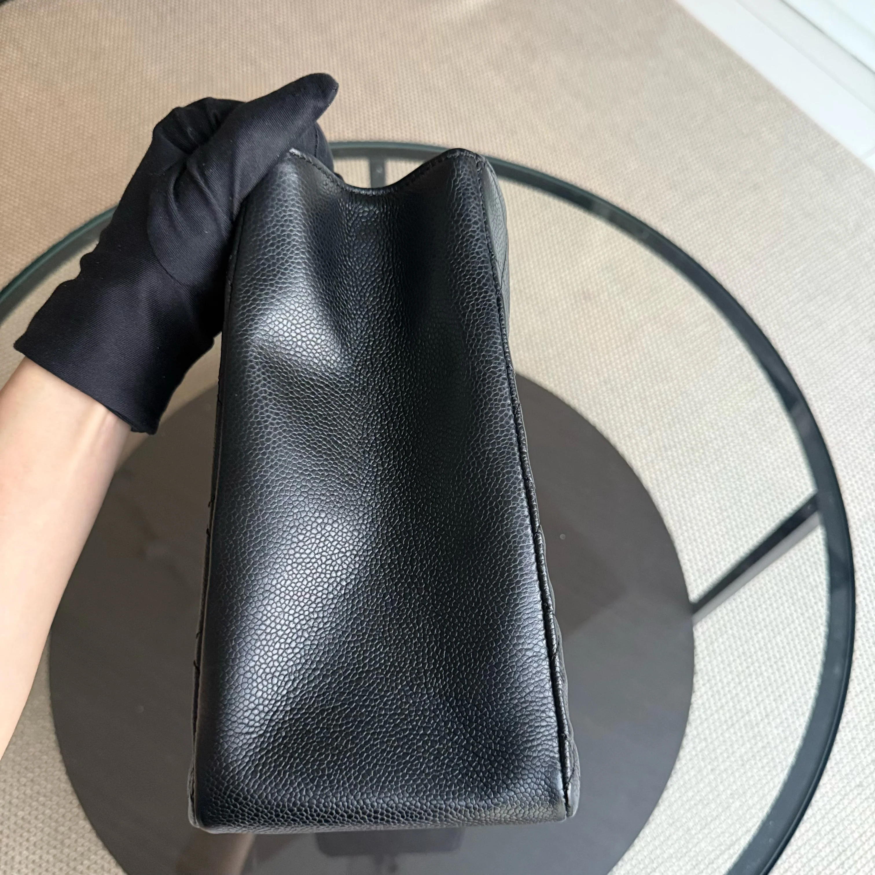 Chanel GST Grand Shopping Tote - Caviar Quilted Grained Calfskin Black Gold Hardware Series 13