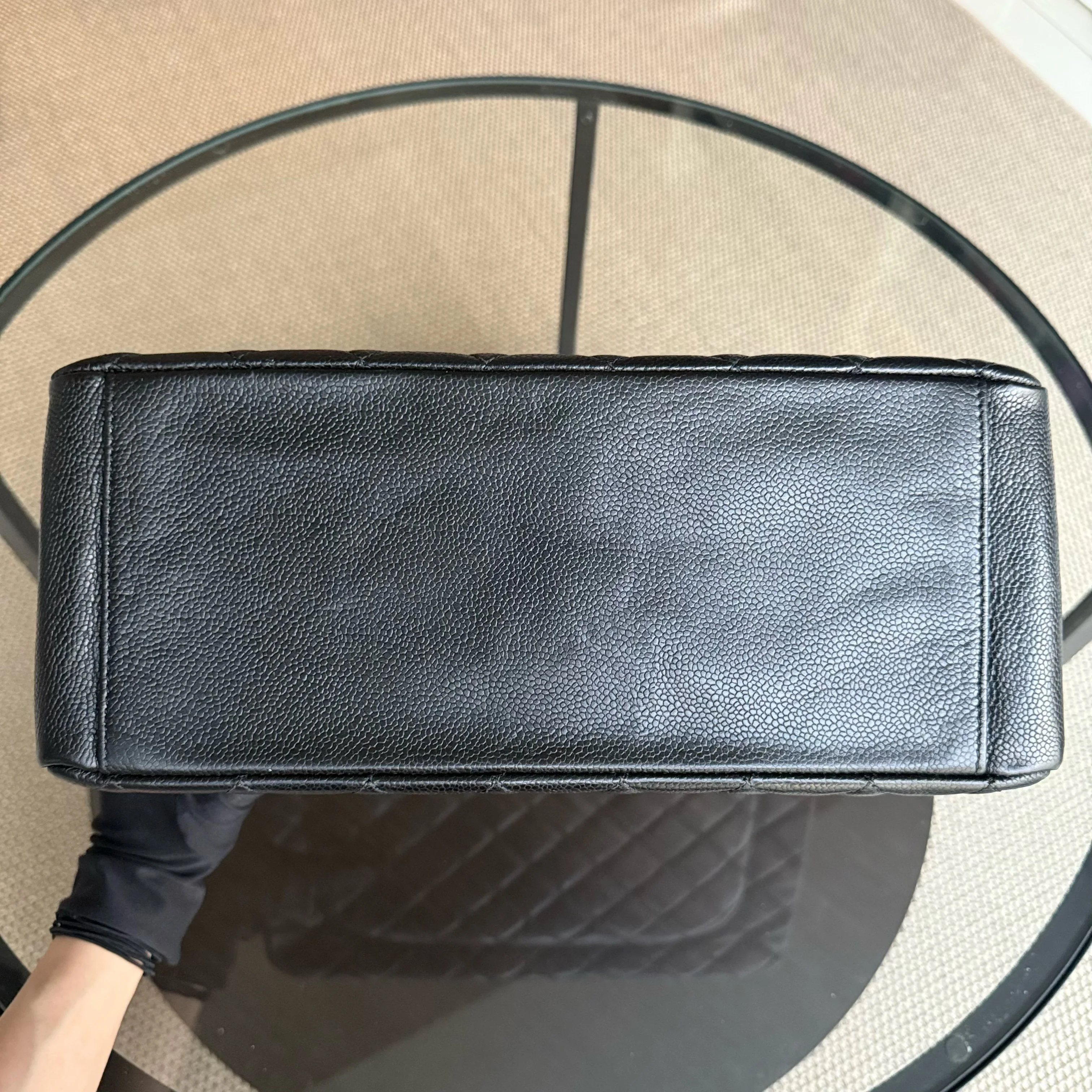 Chanel GST Grand Shopping Tote - Caviar Quilted Grained Calfskin Black Gold Hardware Series 13