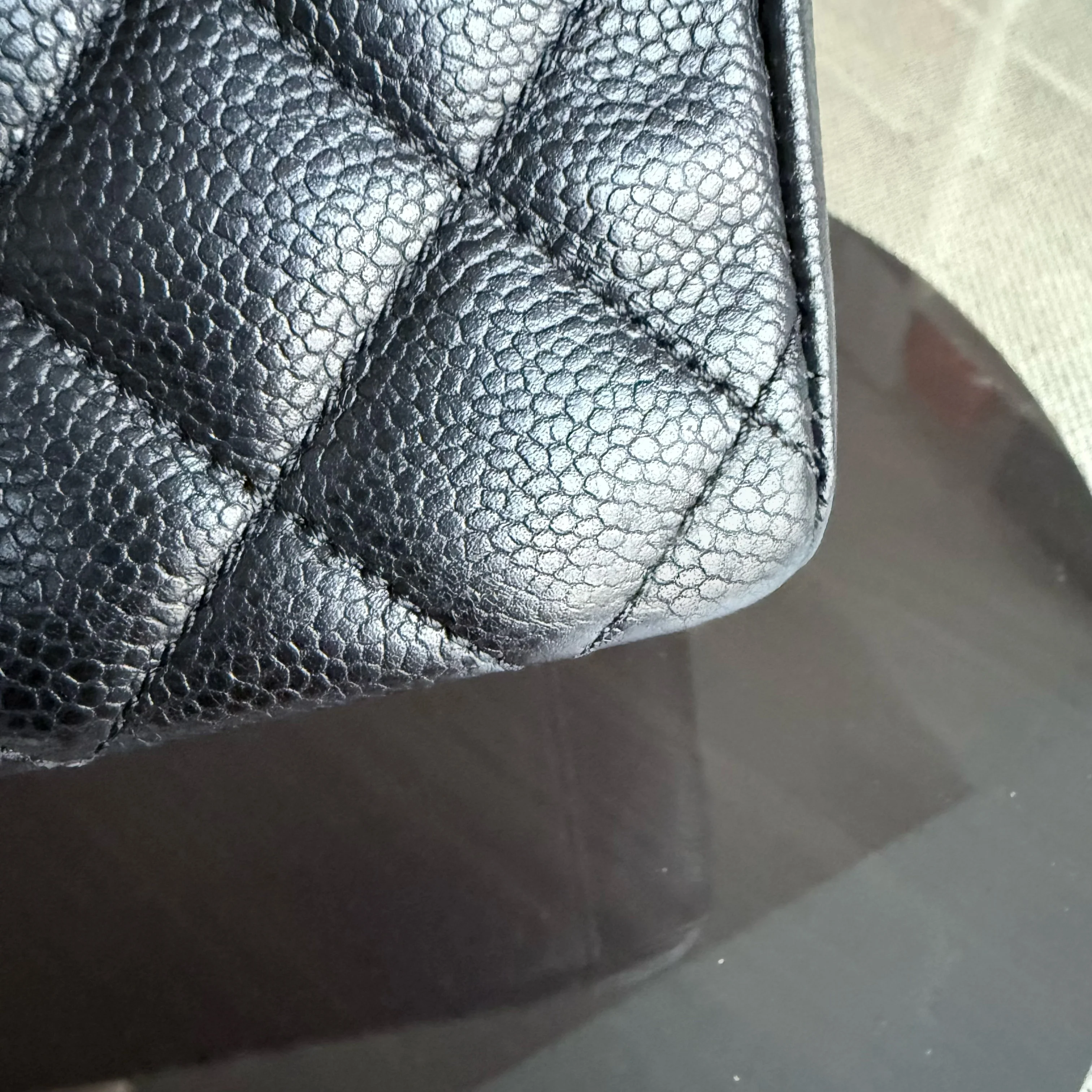 Chanel GST Grand Shopping Tote - Caviar Quilted Grained Calfskin Black Gold Hardware Series 13