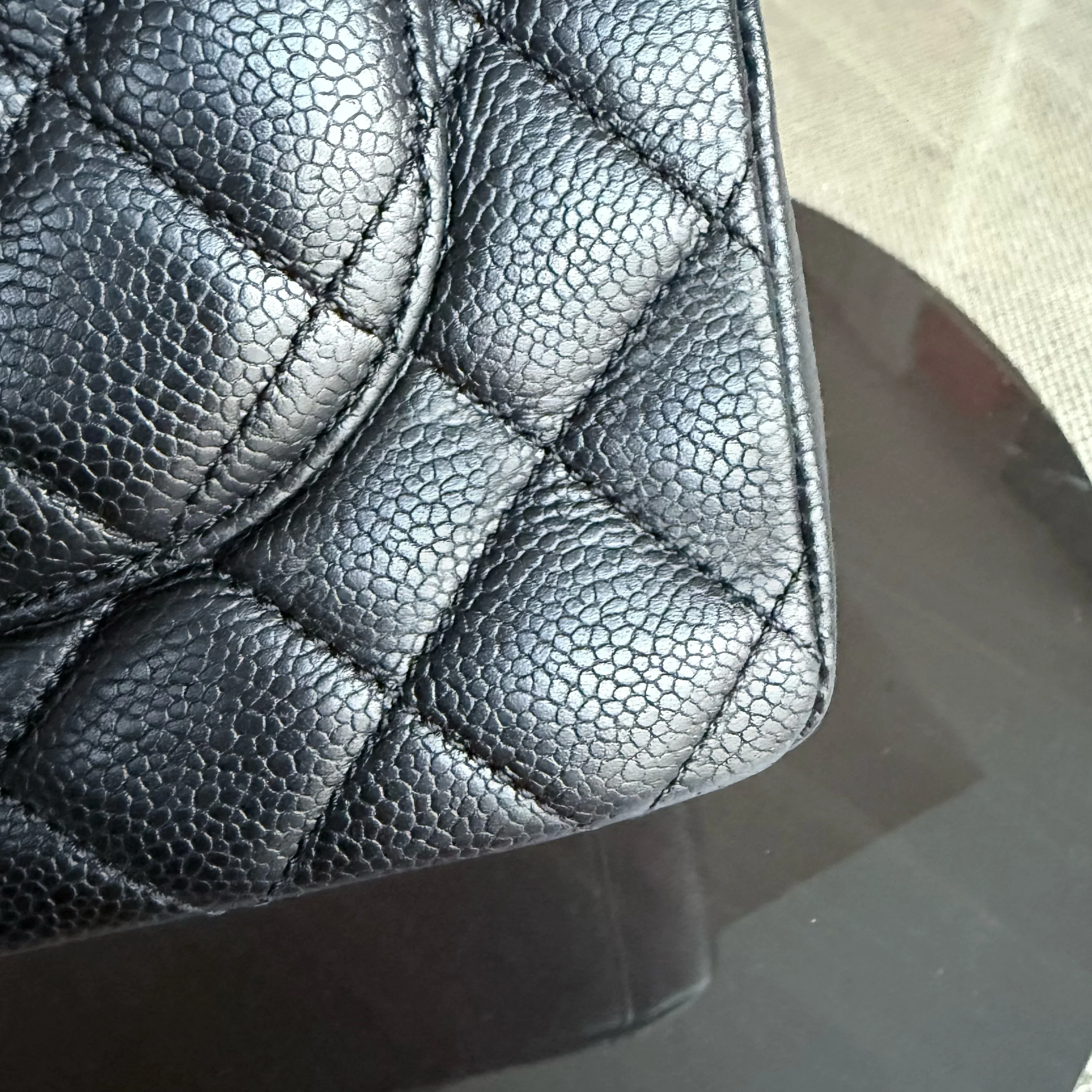 Chanel GST Grand Shopping Tote - Caviar Quilted Grained Calfskin Black Gold Hardware Series 13