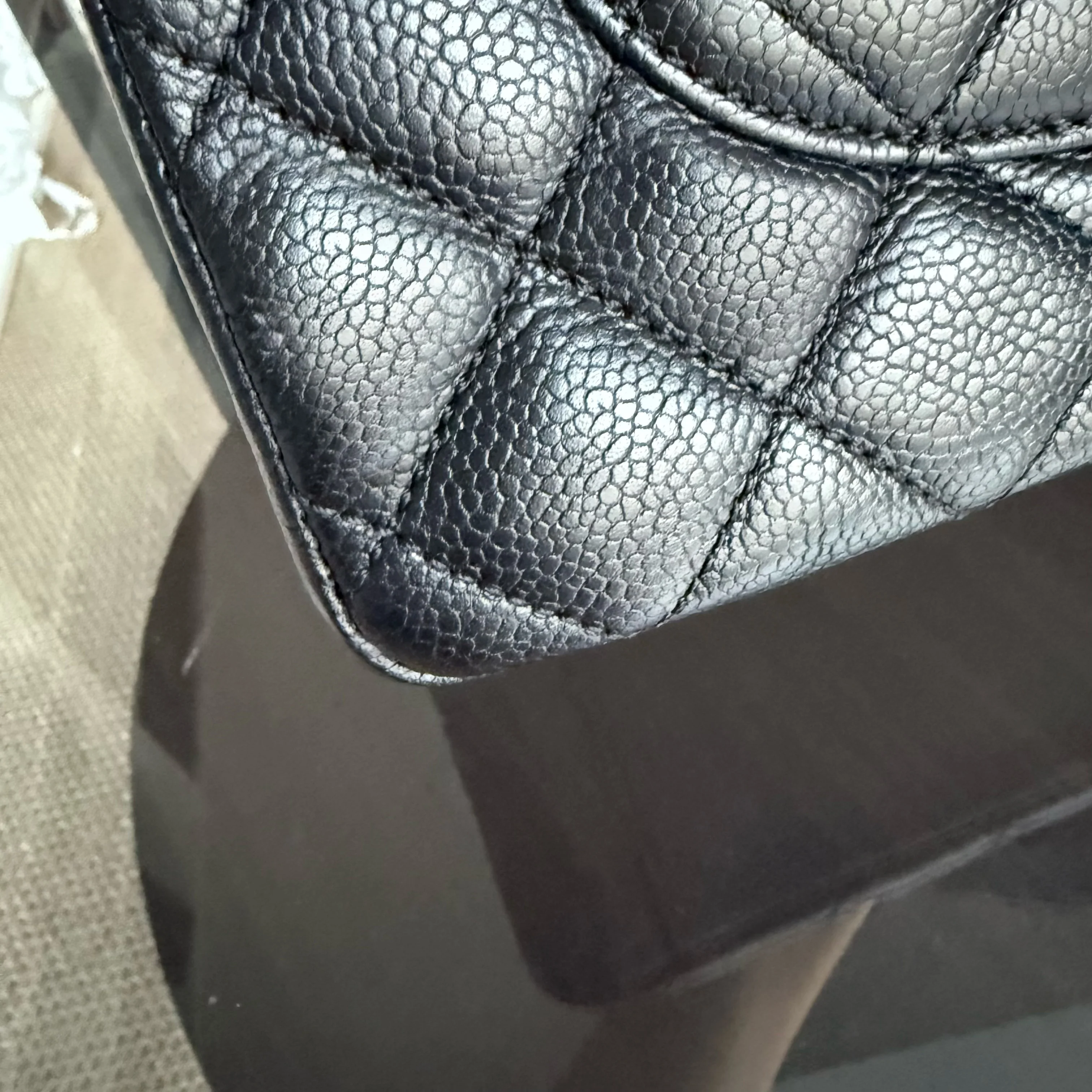 Chanel GST Grand Shopping Tote - Caviar Quilted Grained Calfskin Black Gold Hardware Series 13