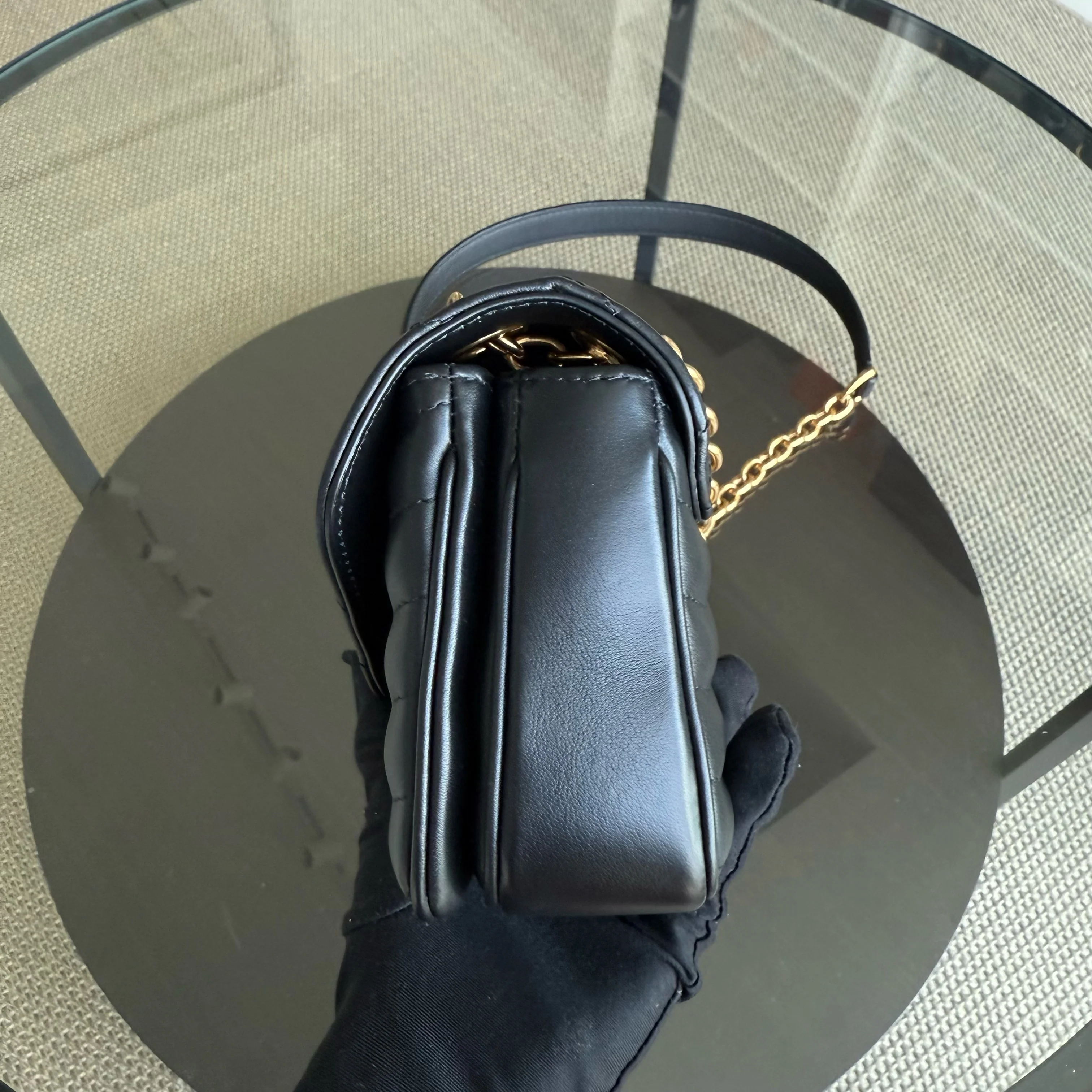 Louis Vuitton New Wave Chain Bag - Black Quilted Calfskin and Aged Gold Hardware