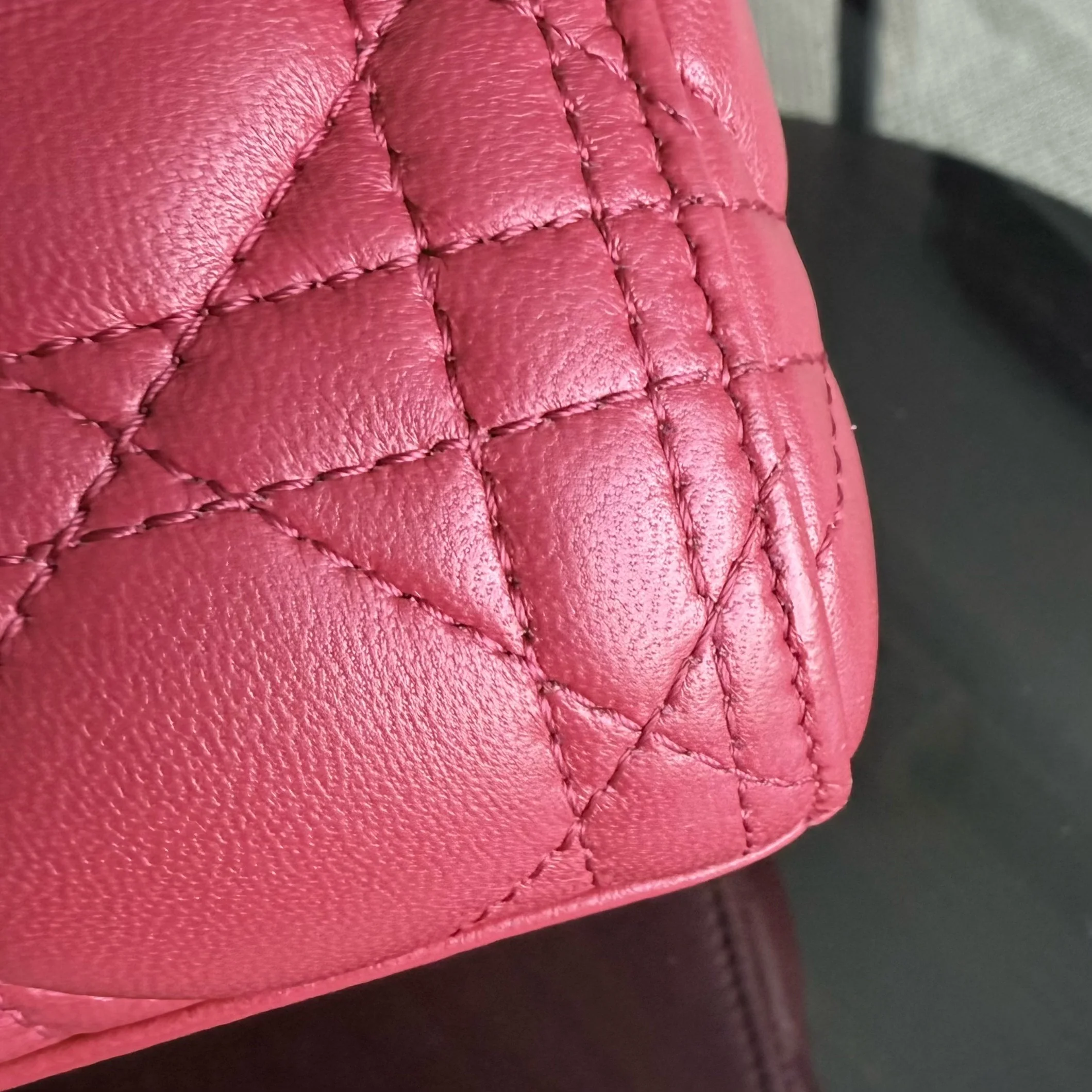 Dior Lady Medium - Cannage Lambskin Red Silver Hardware