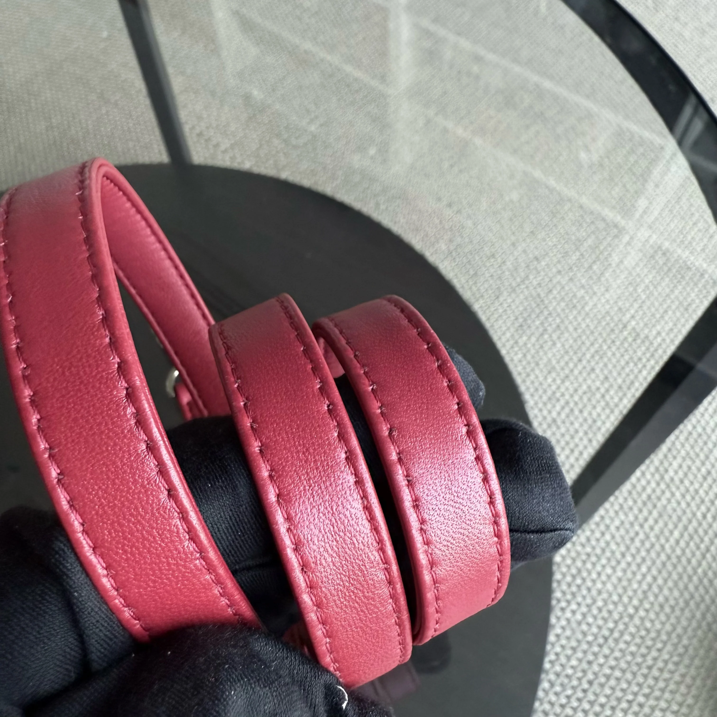 Dior Lady Medium - Cannage Lambskin Red Silver Hardware