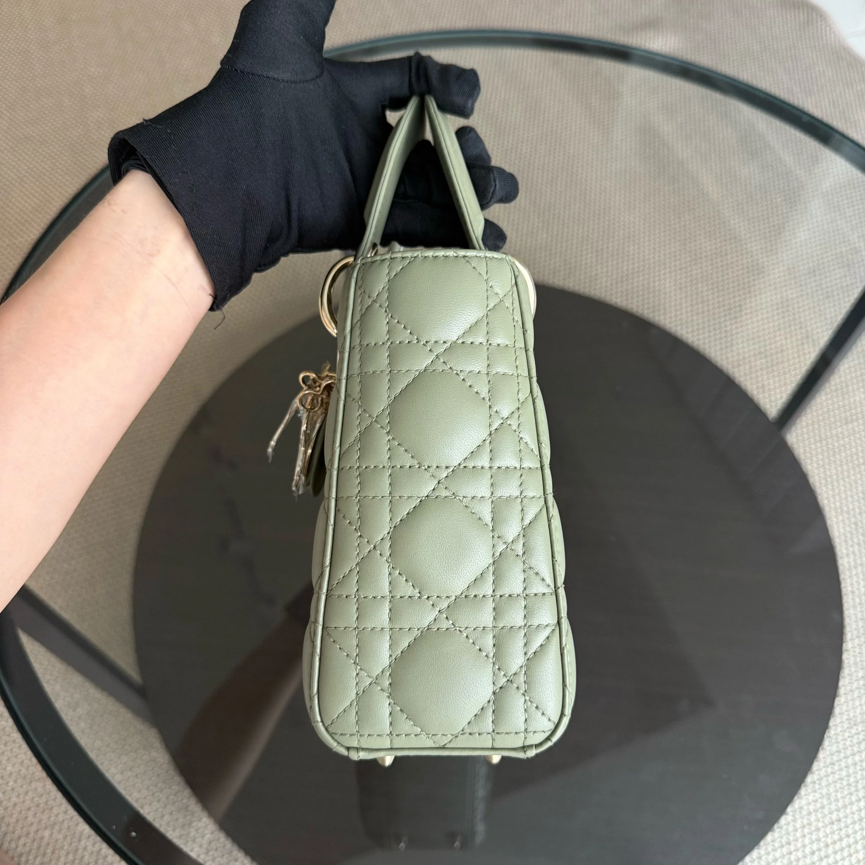 Dior Lady Small Flap ABC - Cannage Lambskin Green Avocado Gold Hardware MyABC