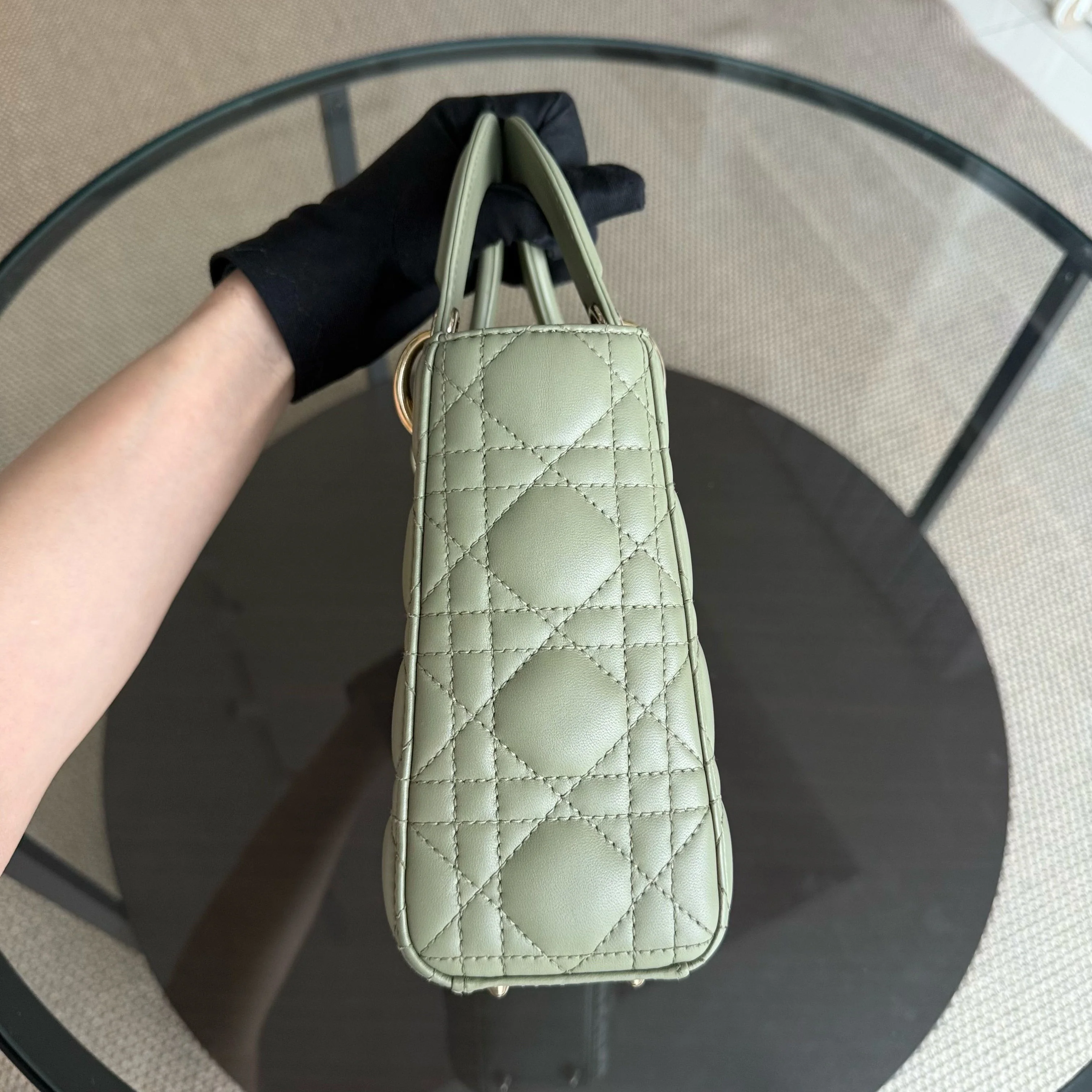 Dior Lady Small Flap ABC - Cannage Lambskin Green Avocado Gold Hardware MyABC