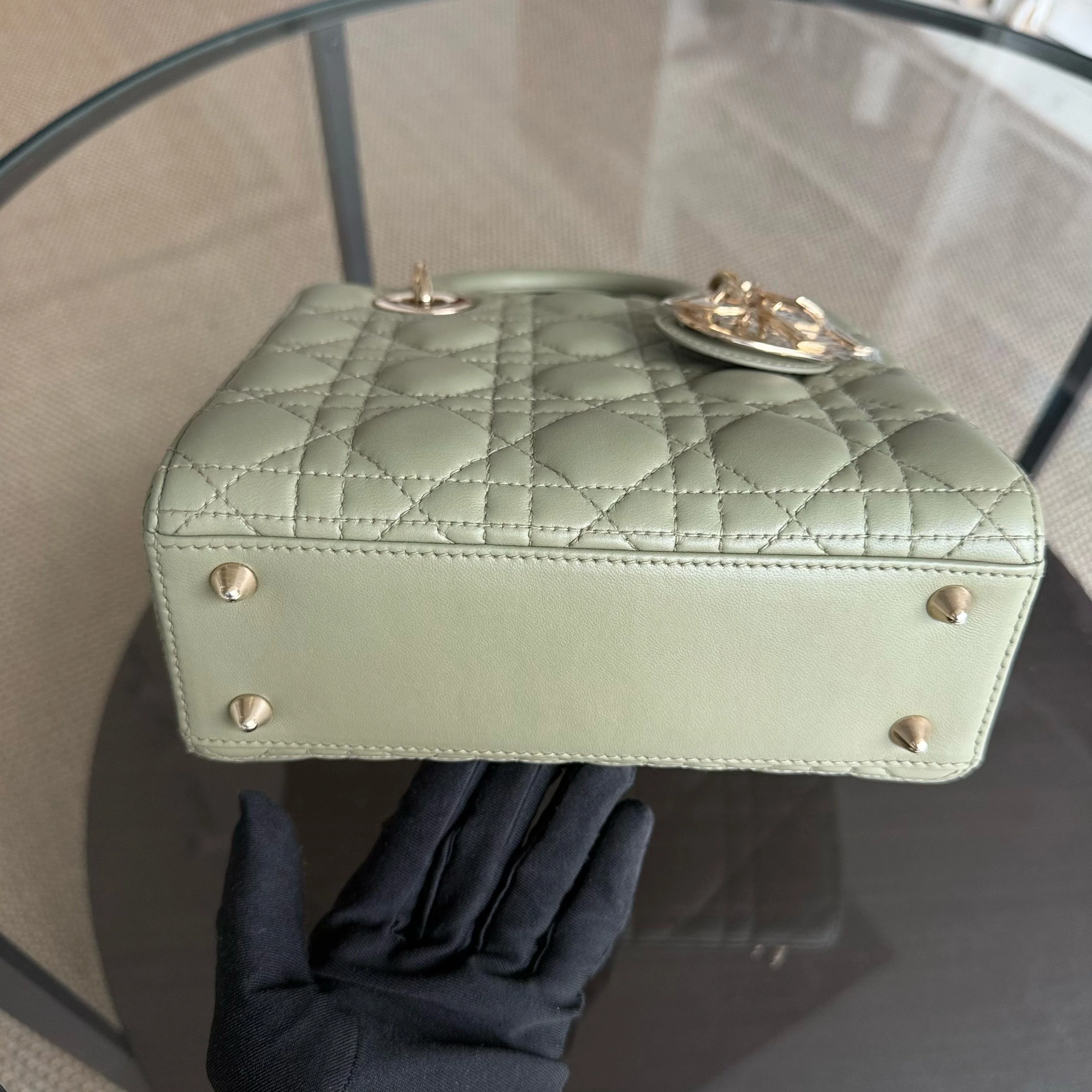 Dior Lady Small Flap ABC - Cannage Lambskin Green Avocado Gold Hardware MyABC