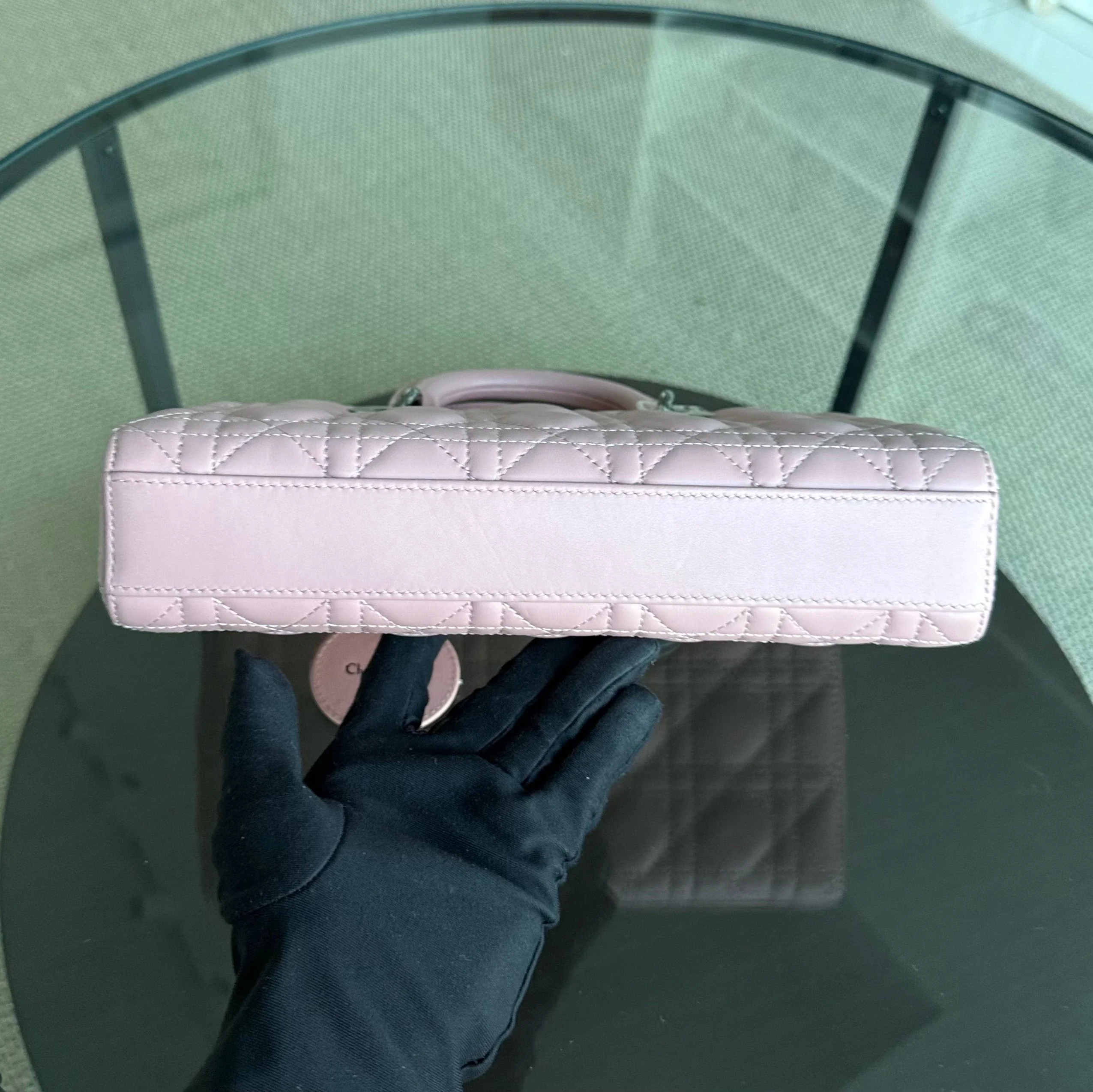 Dior Lady D-Joy Medium - Cannage Lambskin Sakura Pink Black Hardware