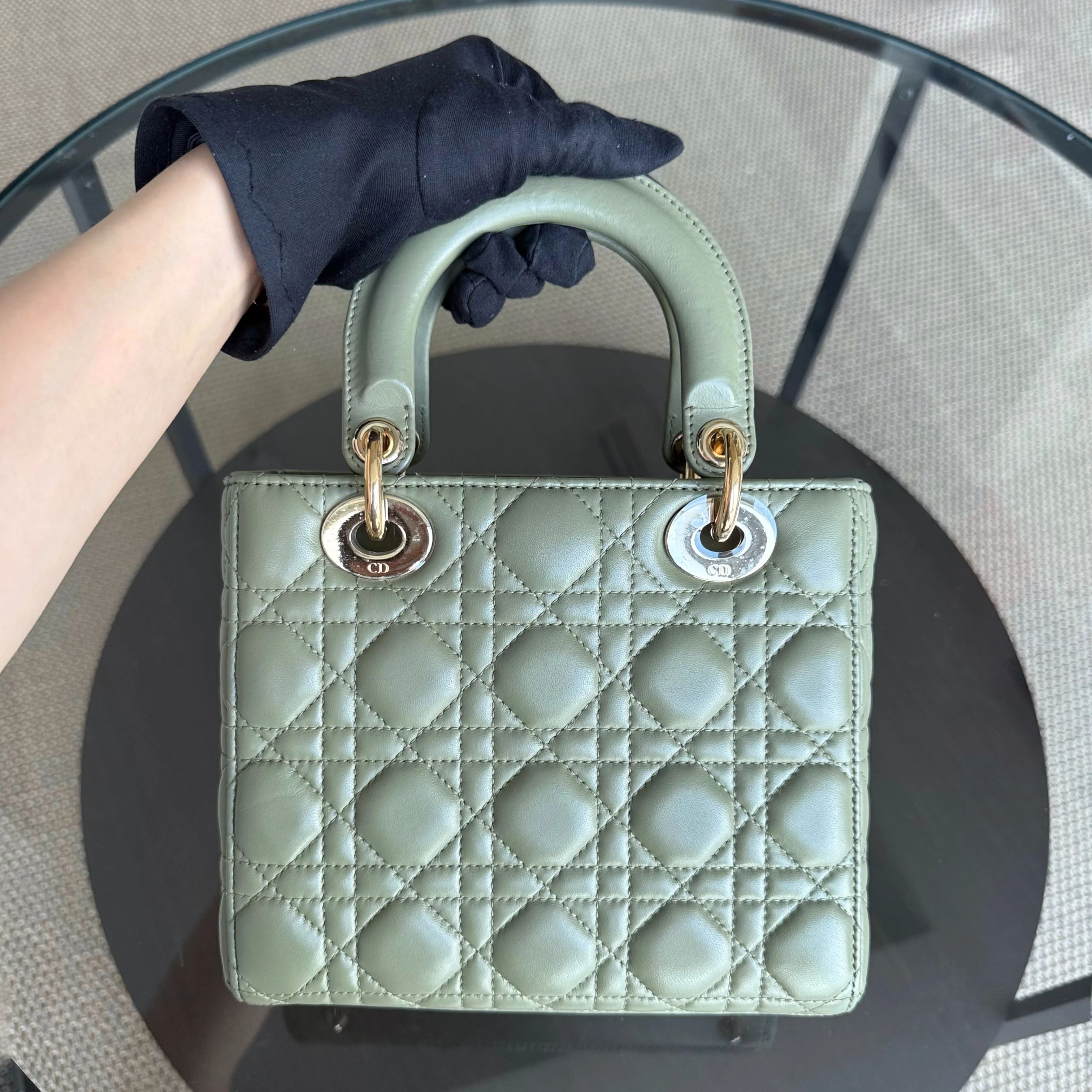 Dior Lady Small Flap ABC - Cannage Lambskin Green Avocado Gold Hardware MyABC