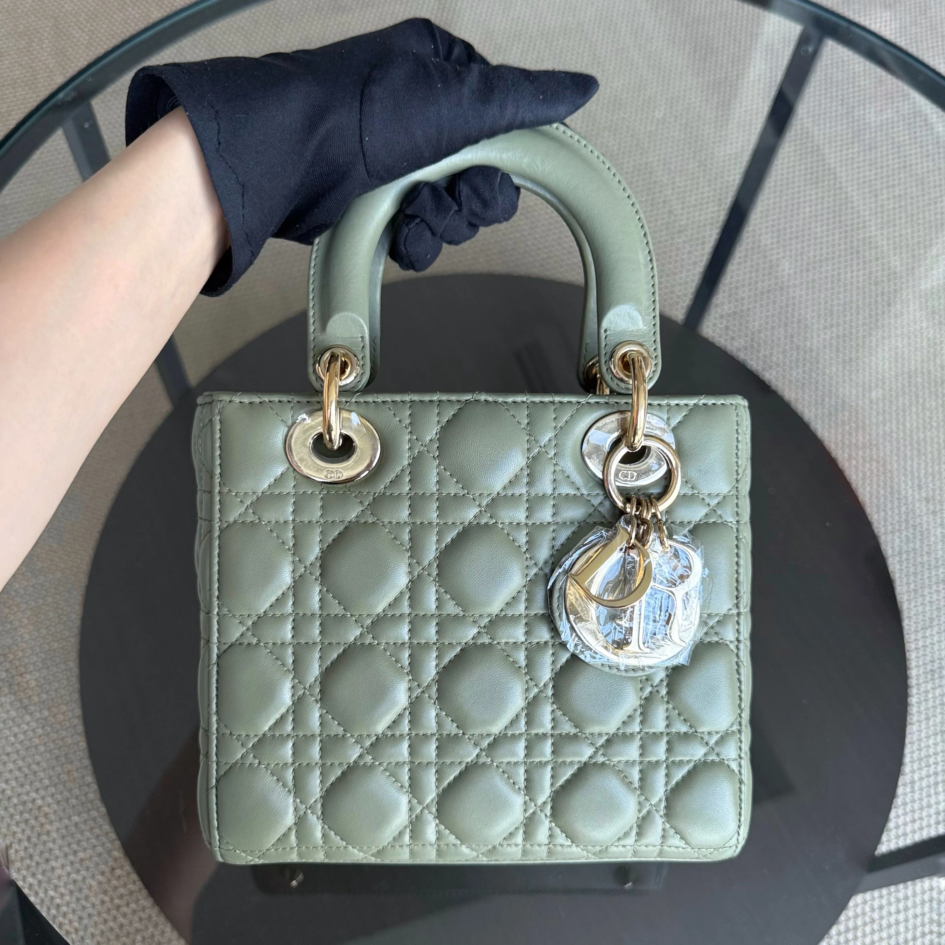 Dior Lady Small Flap ABC - Cannage Lambskin Green Avocado Gold Hardware MyABC