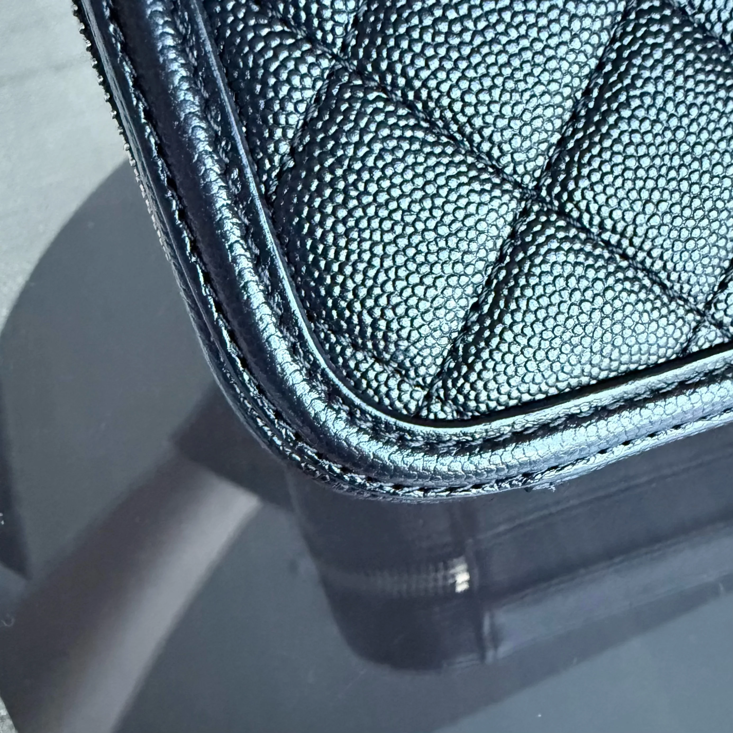 Chanel Filigree Vanity Case Medium - Caviar Quilted Grained Calfskin Black Gold Hardware Series 27