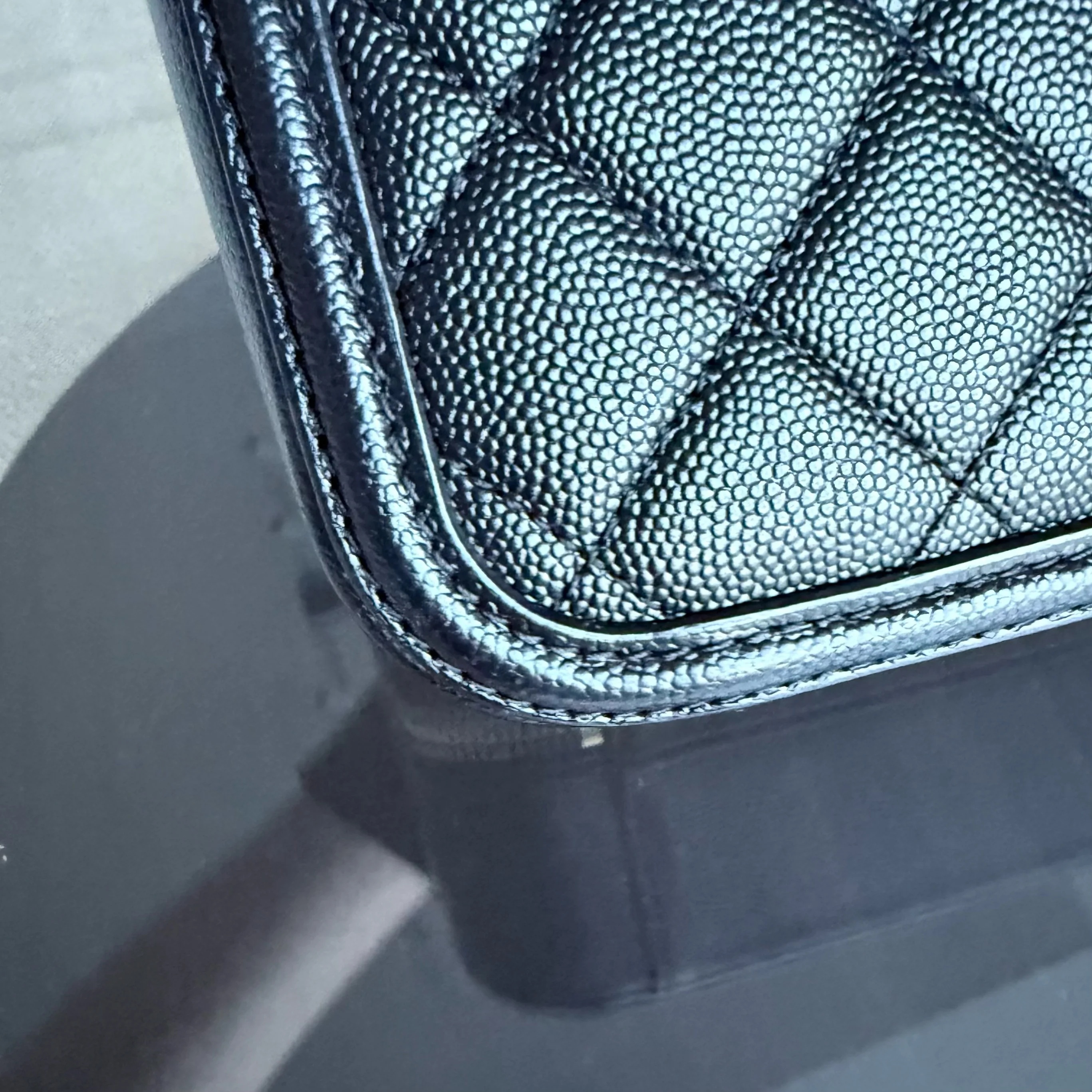 Chanel Filigree Vanity Case Medium - Caviar Quilted Grained Calfskin Black Gold Hardware Series 27