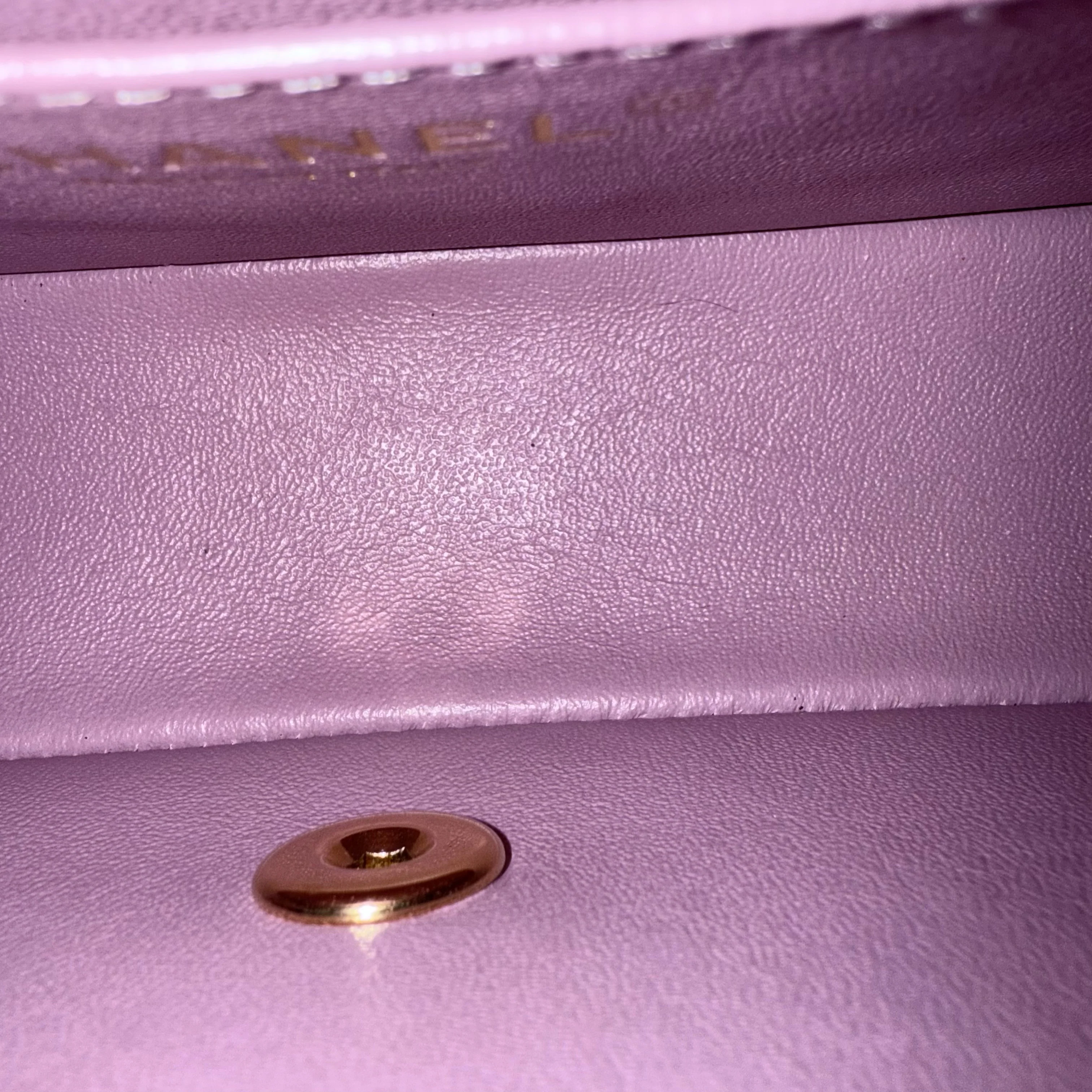 Chanel Classic Flap Mini Rectangle - 20CM Quilted Lambskin Light Pink Gold Hardware Series 21