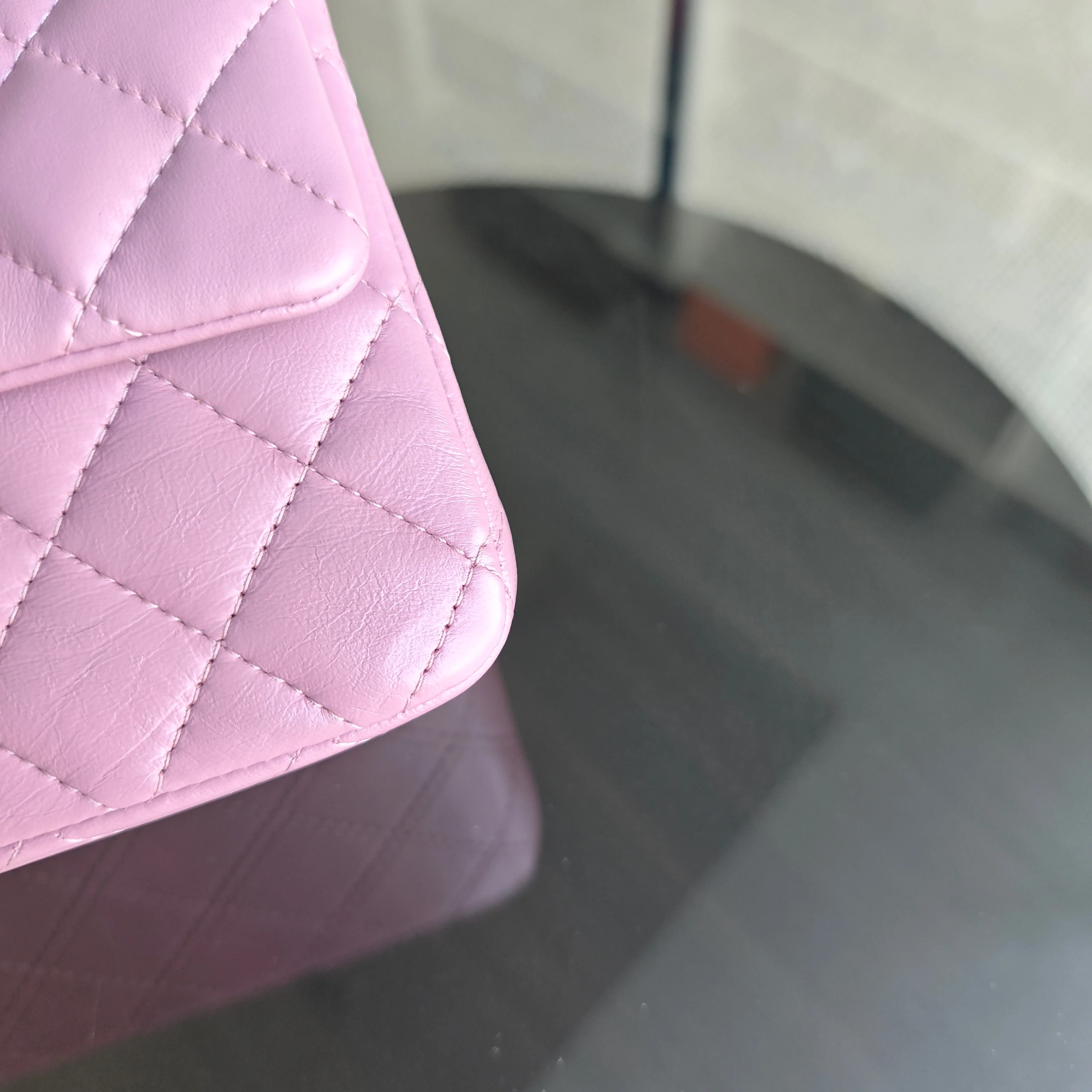 Chanel Classic Flap Mini Rectangle - 20CM Quilted Lambskin Light Pink Gold Hardware Series 21