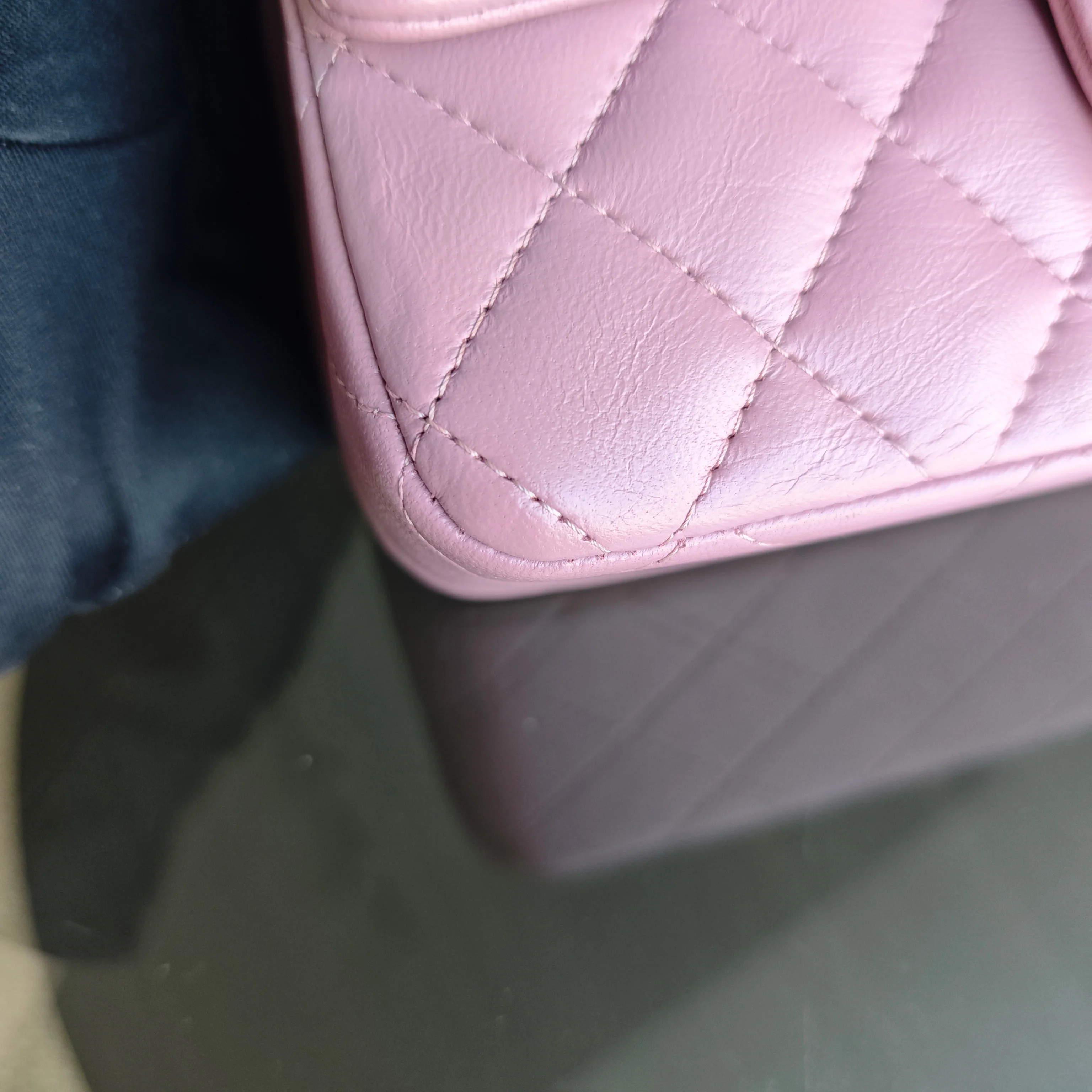 Chanel Classic Flap Mini Rectangle - 20CM Quilted Lambskin Light Pink Gold Hardware Series 21