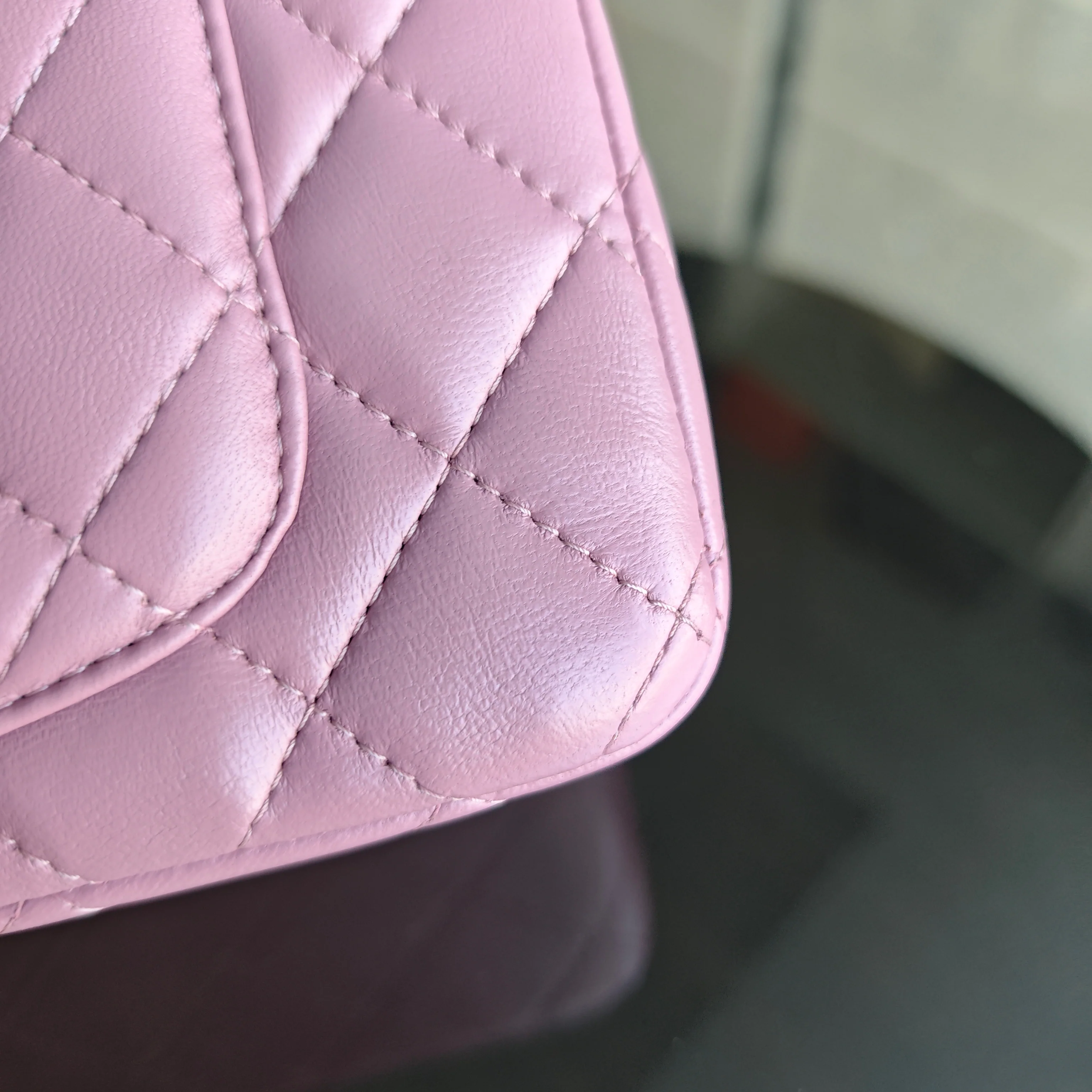 Chanel Classic Flap Mini Rectangle - 20CM Quilted Lambskin Light Pink Gold Hardware Series 21