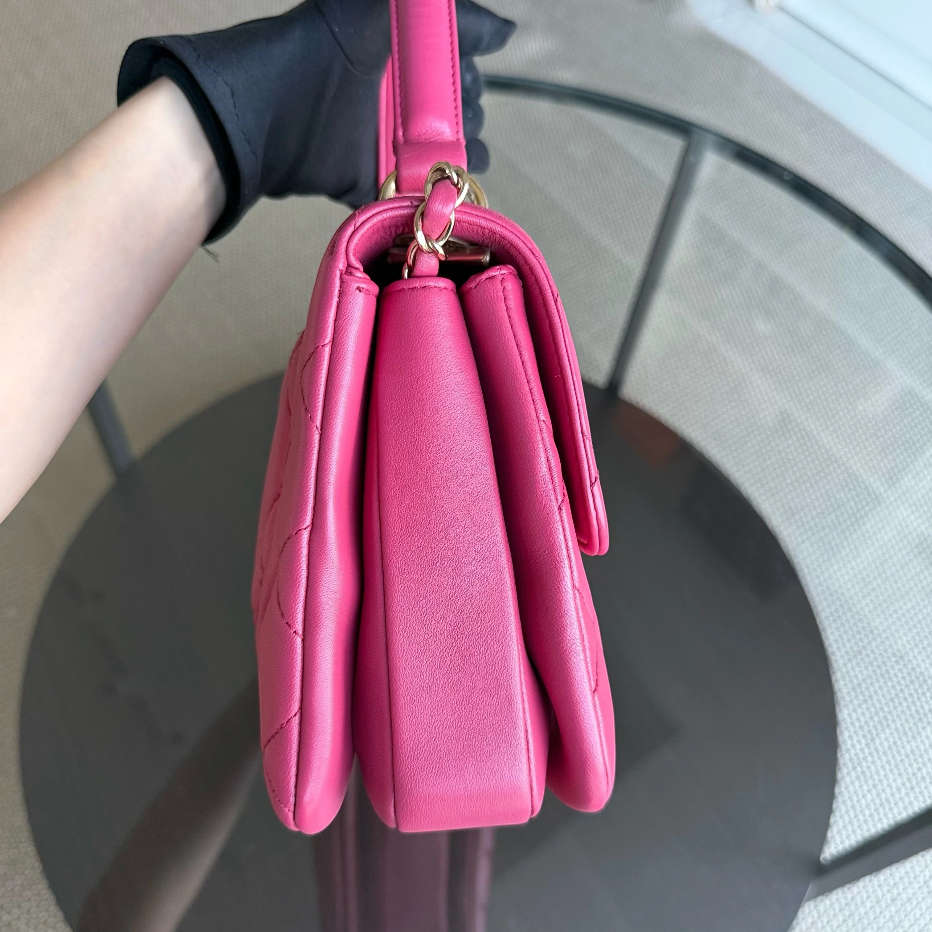 Chanel Trendy CC Small - Quilted Lambskin Hot Pink Gold Hardware Series 26