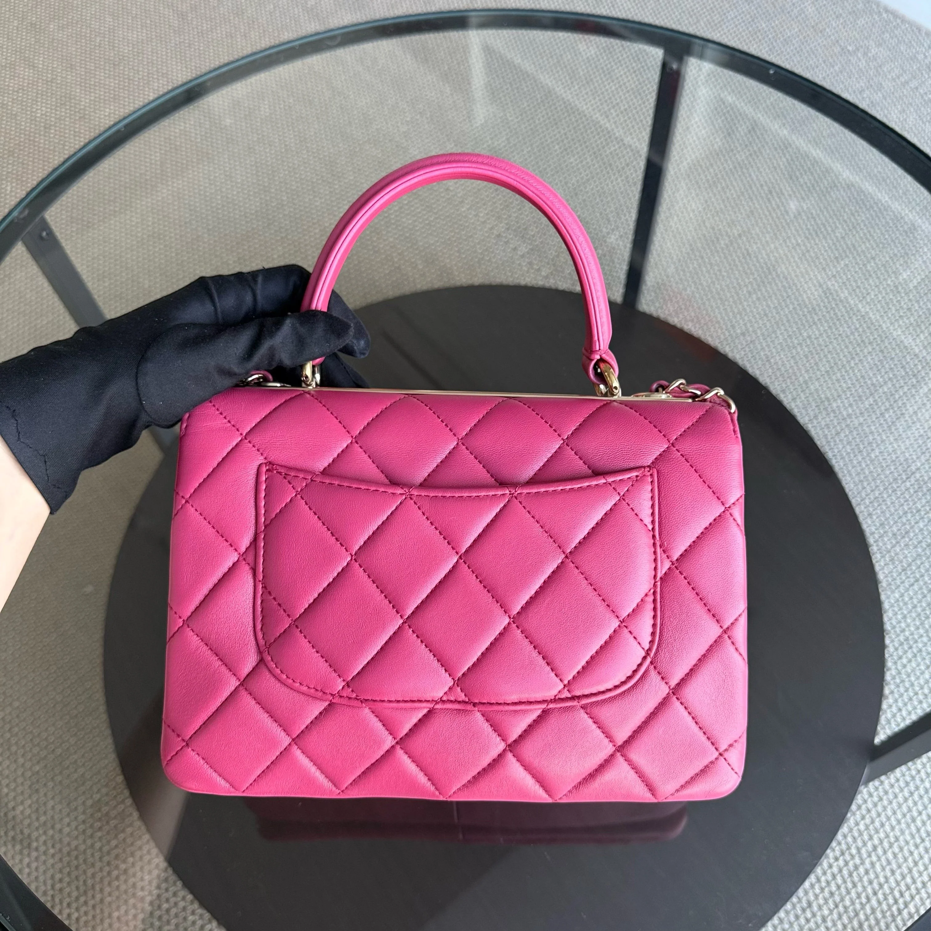 Chanel Trendy CC Small - Quilted Lambskin Hot Pink Gold Hardware Series 26