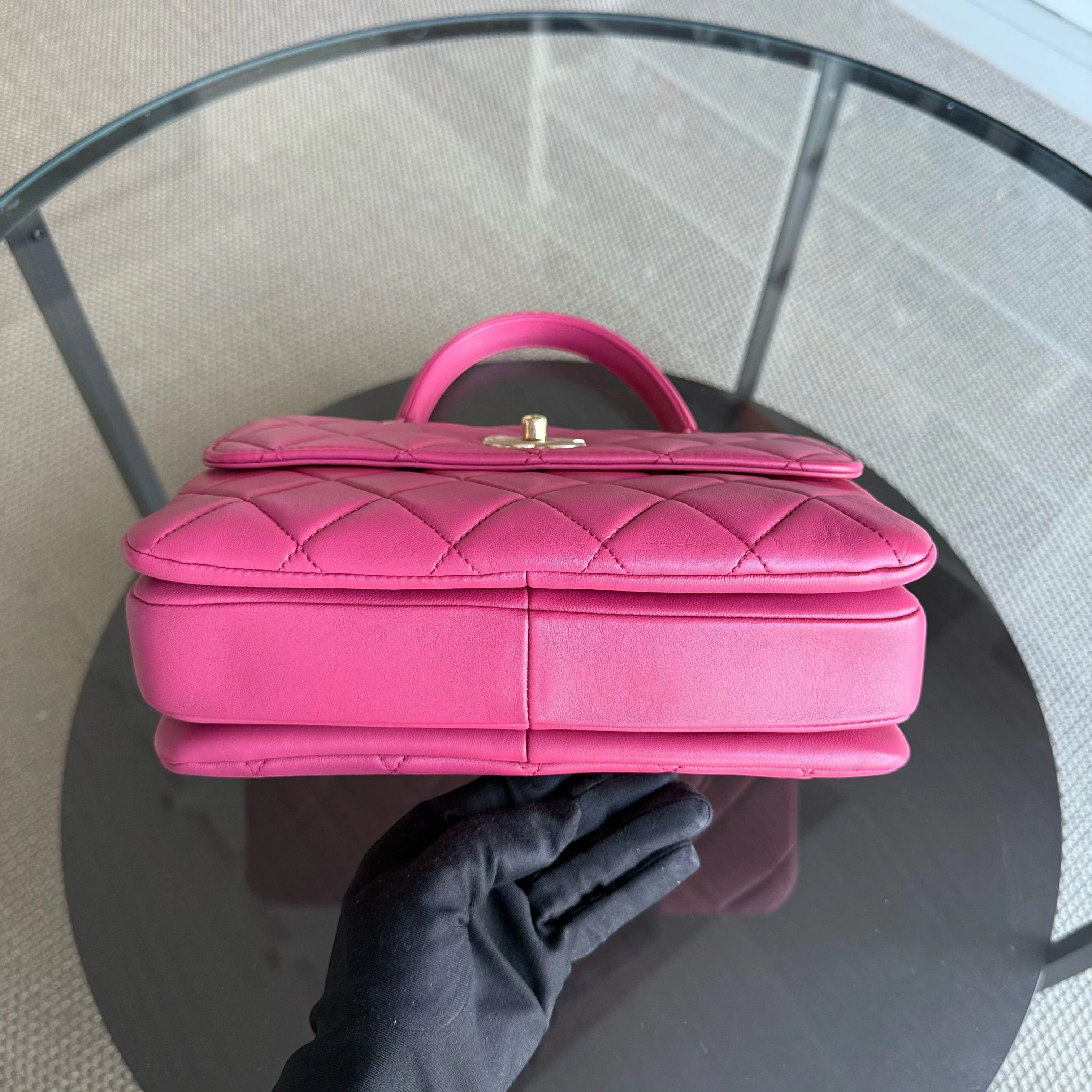 Chanel Trendy CC Small - Quilted Lambskin Hot Pink Gold Hardware Series 26