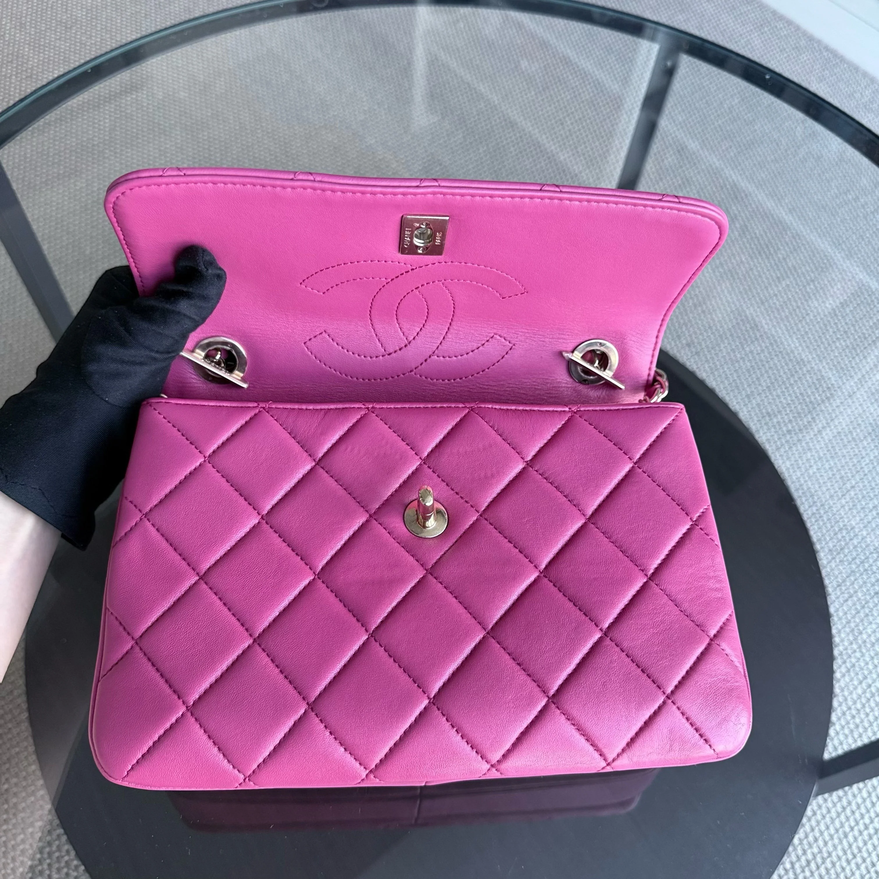 Chanel Trendy CC Small - Quilted Lambskin Hot Pink Gold Hardware Series 26