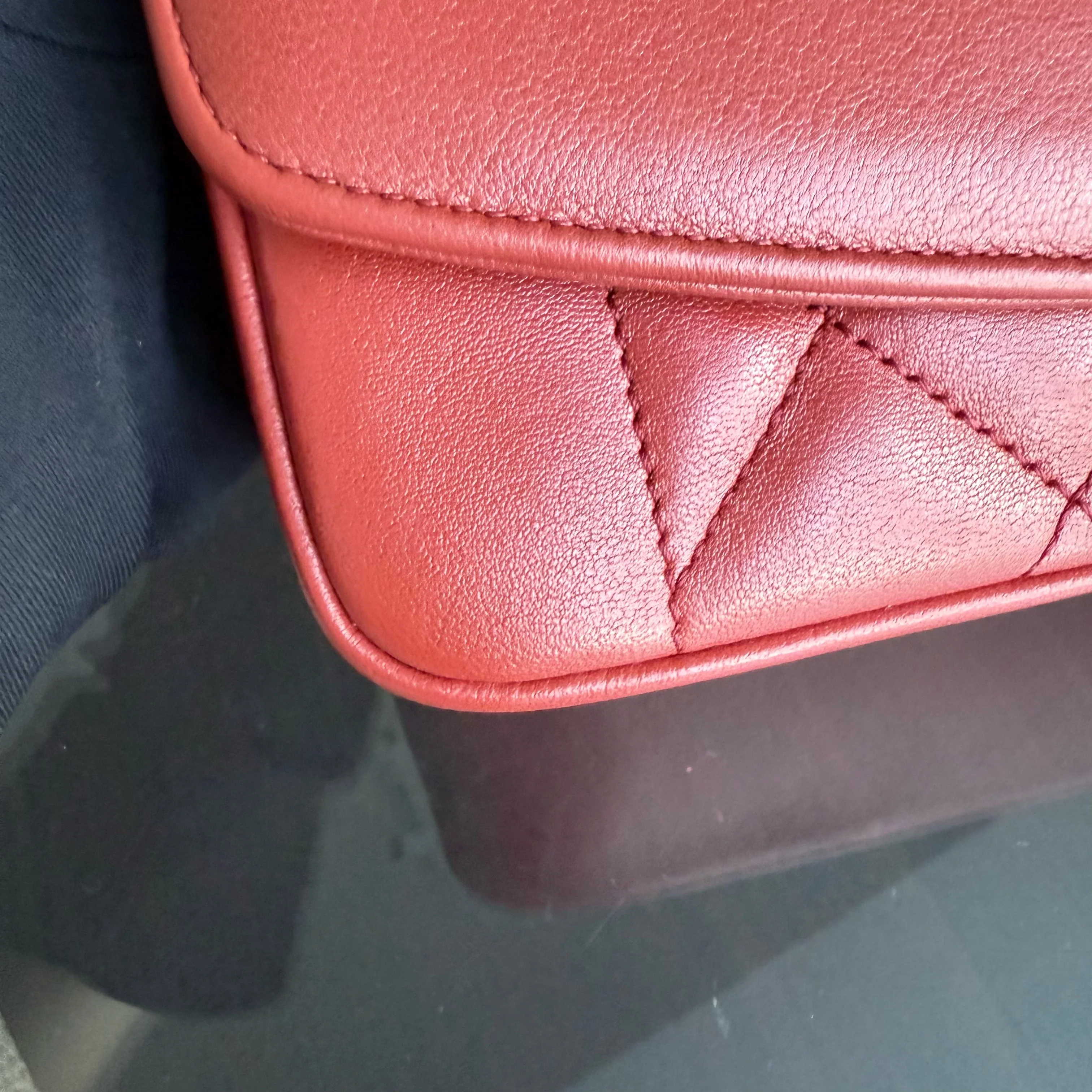 Chanel Diana Reissue Small - 22CM Quilted Lambskin Red Gold Hardware Series 20