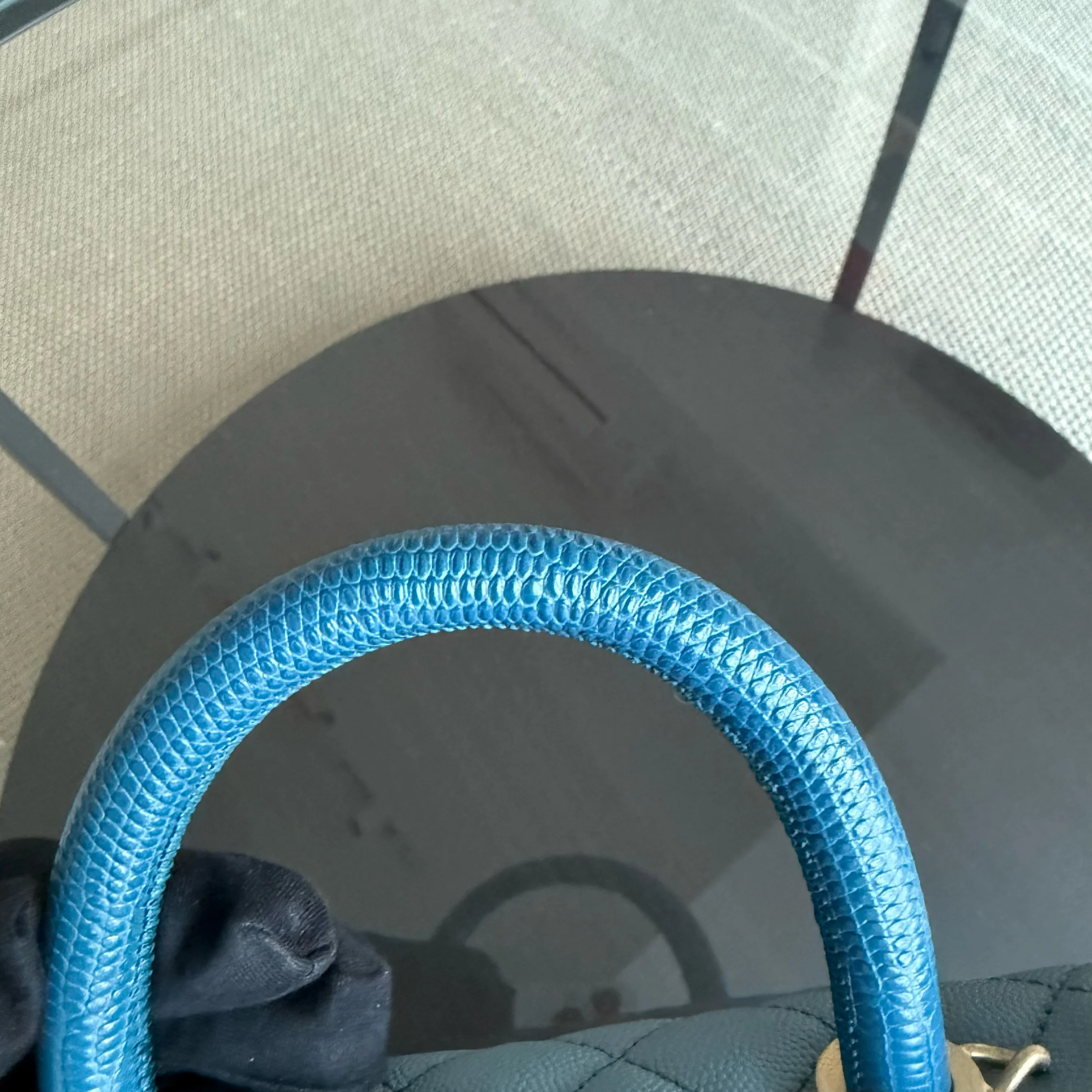 Chanel Coco Handle Small - Caviar 25CM Quilted Grained Calfskin Light Sky Blue Gold Hardware Series 27