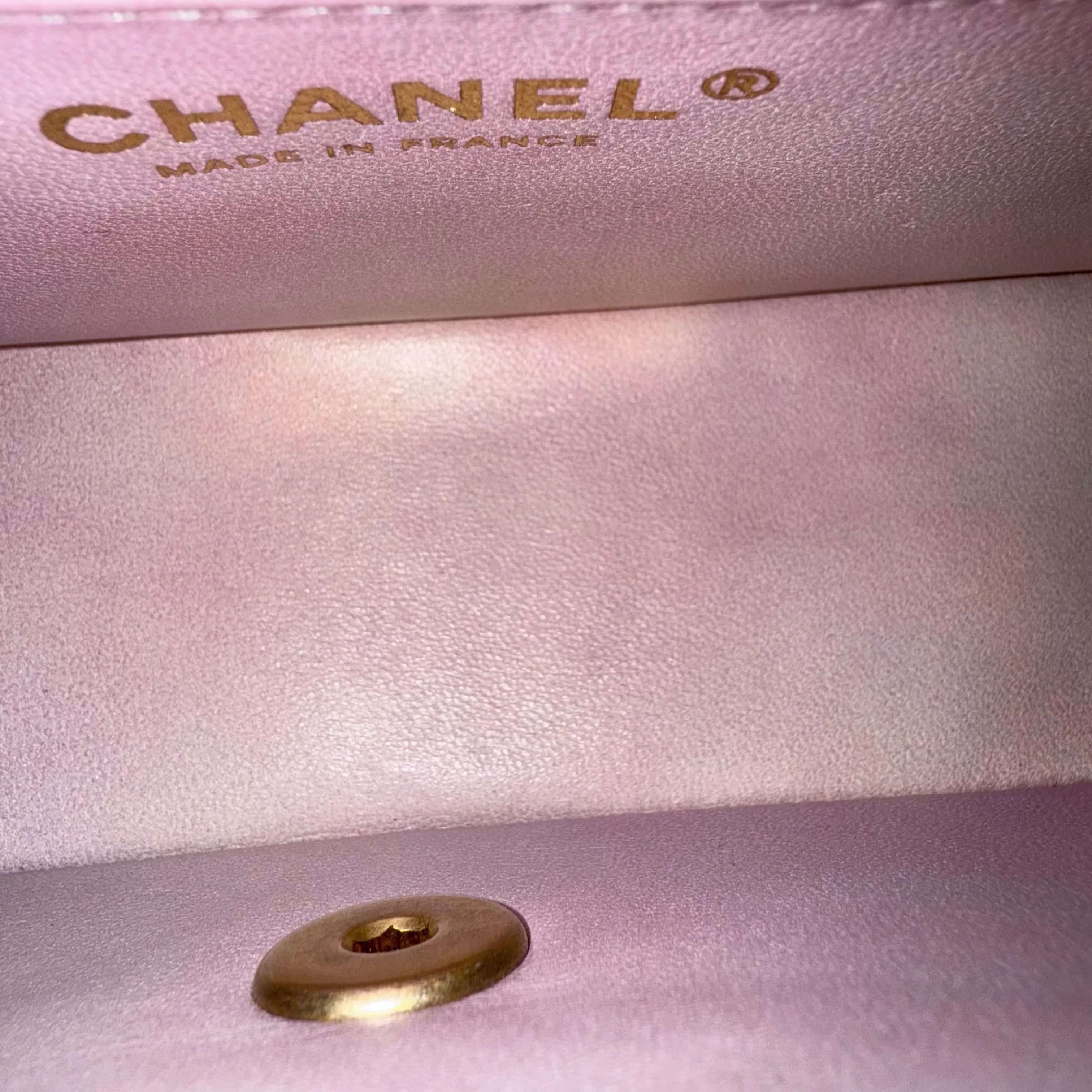 Chanel Classic Flap Mini Top Handle -Quilted Lambskin Ombre Rainbow Gold Hardware Microchip