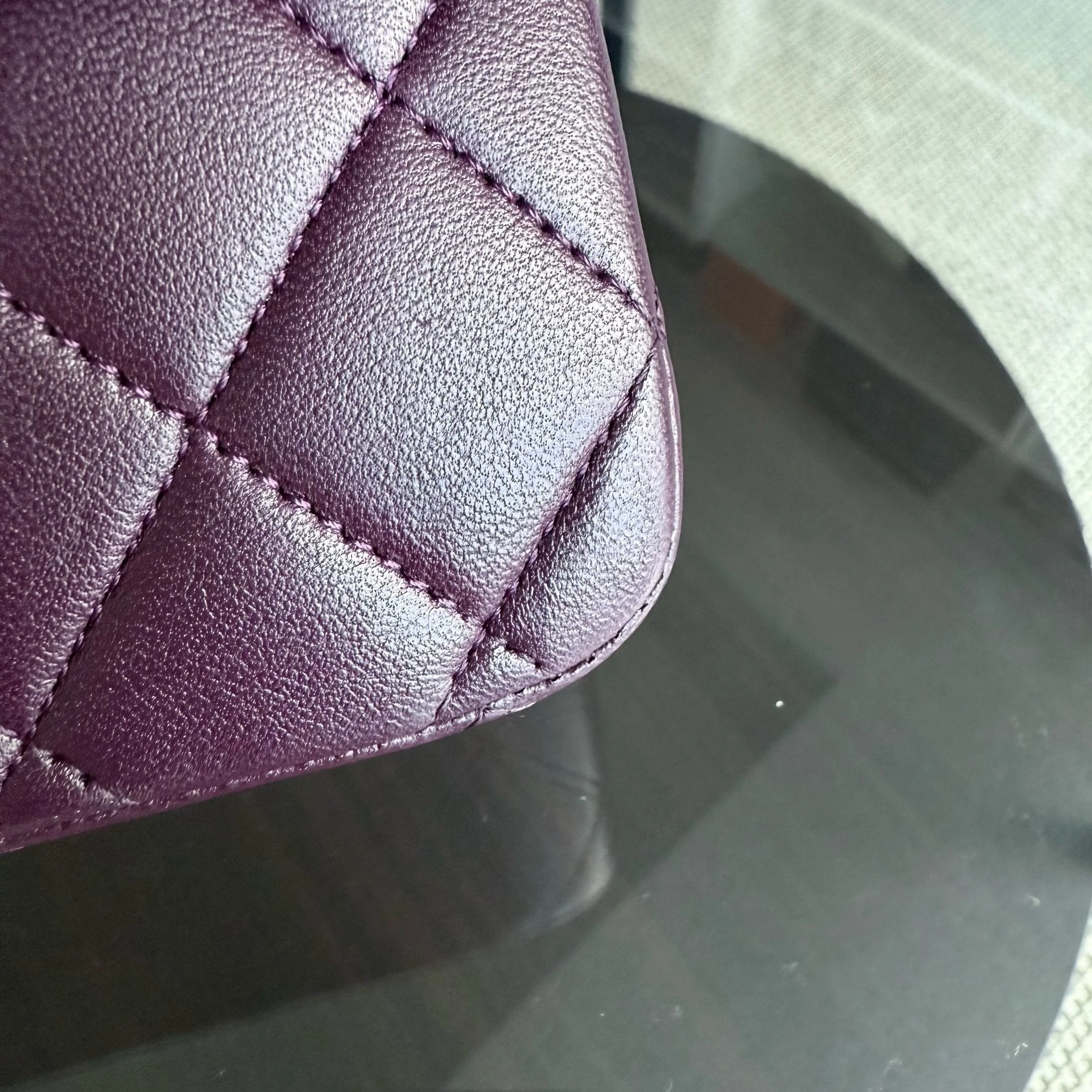 Chanel Classic Flap Medium - 25CM Quilted Lambskin Purple Black Hardware Series 15