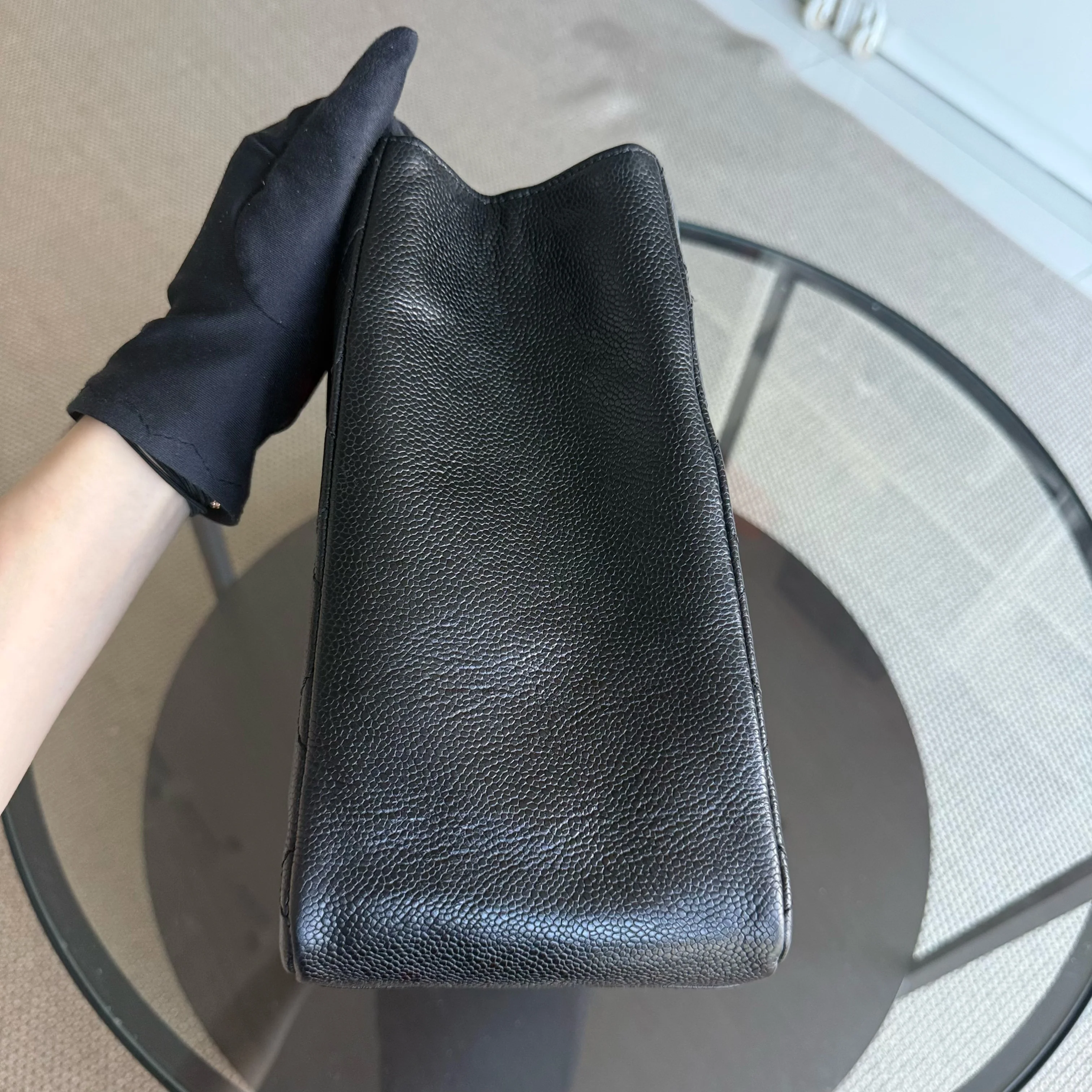 Chanel GST Grand Shopping Tote - Caviar Quilted Grained Calfskin Black Gold Hardware Series 13