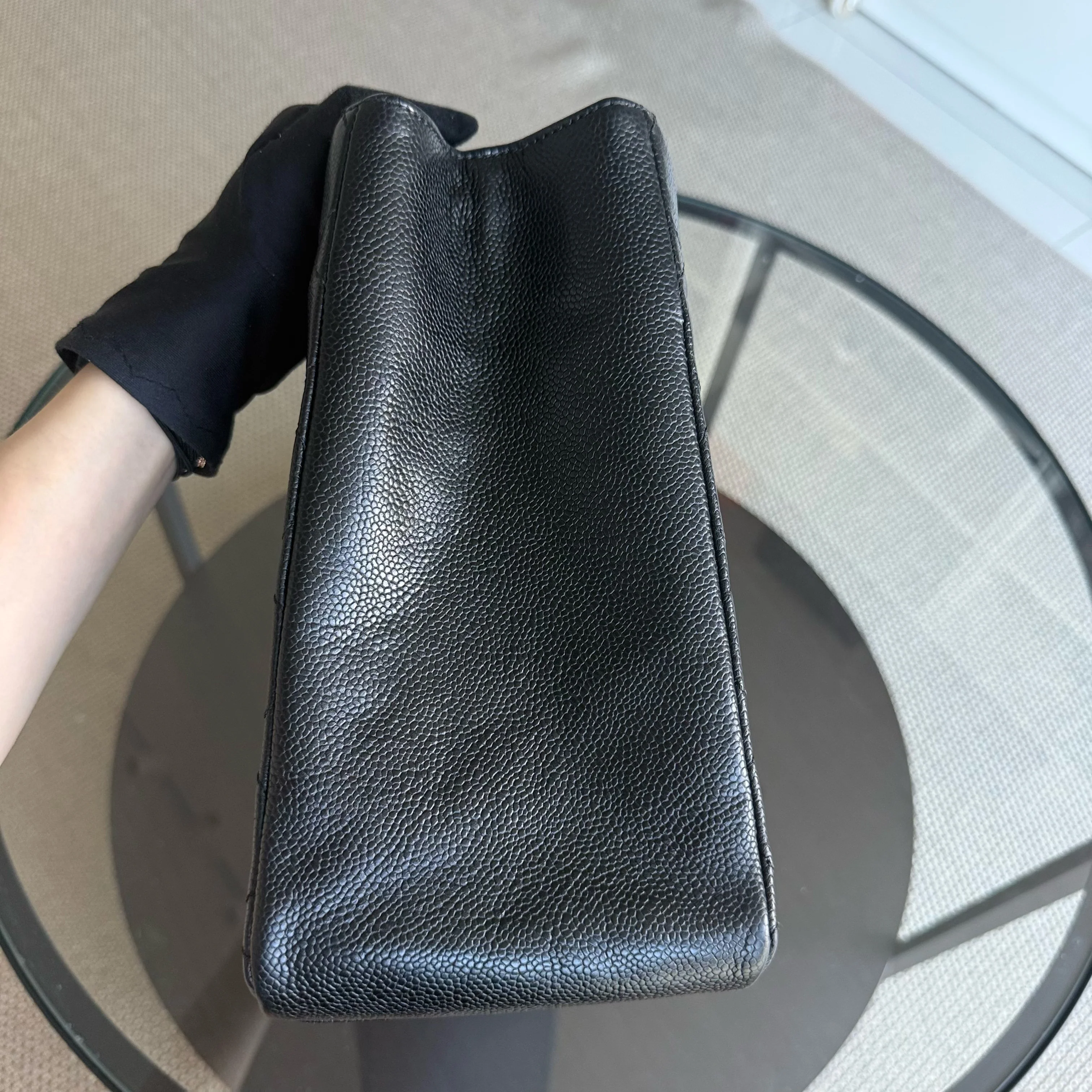 Chanel GST Grand Shopping Tote - Caviar Quilted Grained Calfskin Black Gold Hardware Series 13