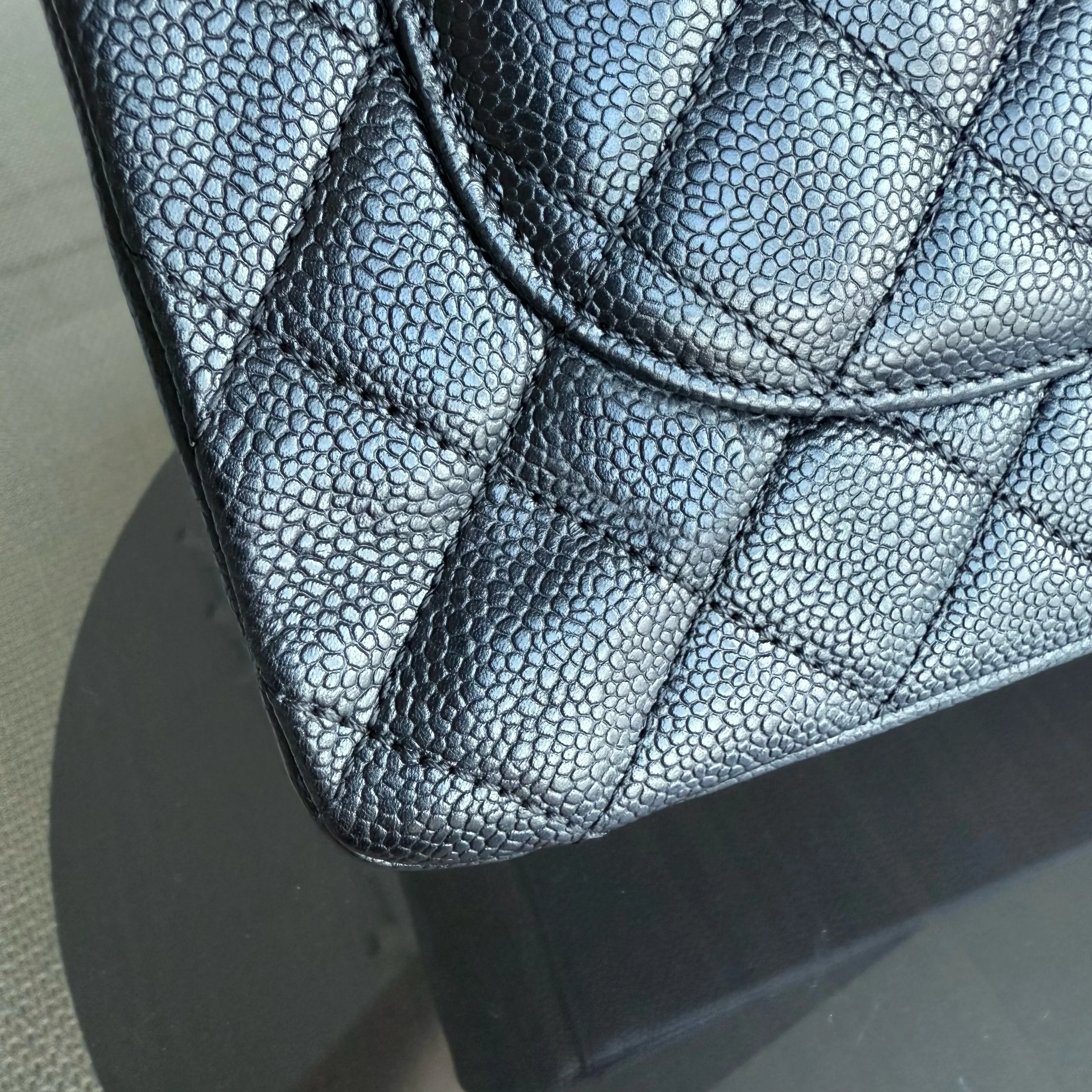 Chanel GST Grand Shopping Tote - Caviar Quilted Grained Calfskin Black Gold Hardware Series 13