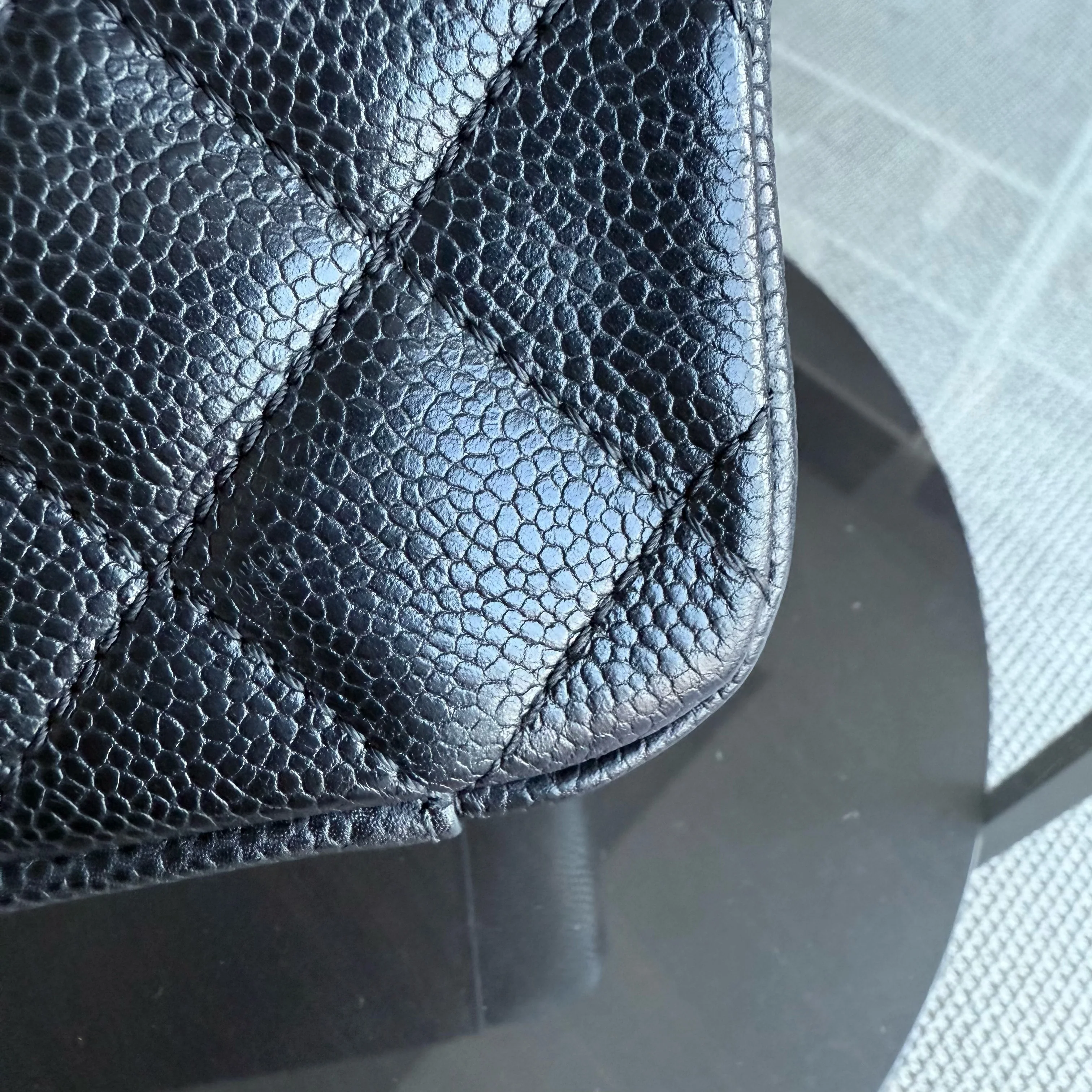 Chanel GST Grand Shopping Tote - Caviar Quilted Grained Calfskin Black Gold Hardware Series 13