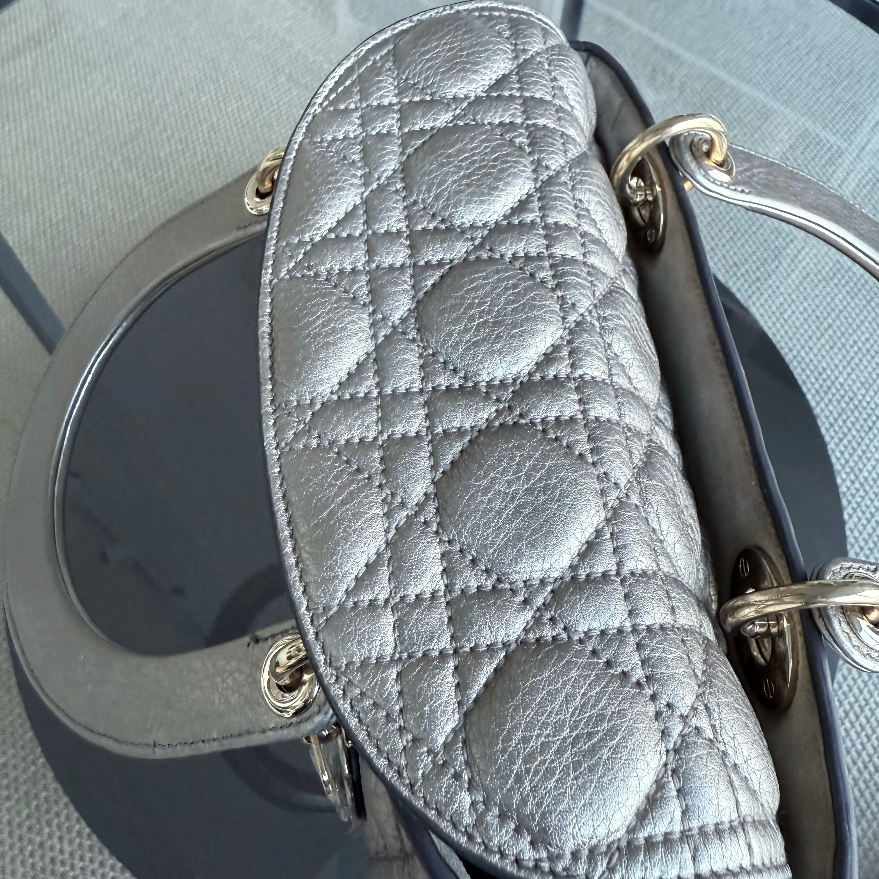 Dior Lady Medium Flap - Cannage Metallic Gold Gold Hardware