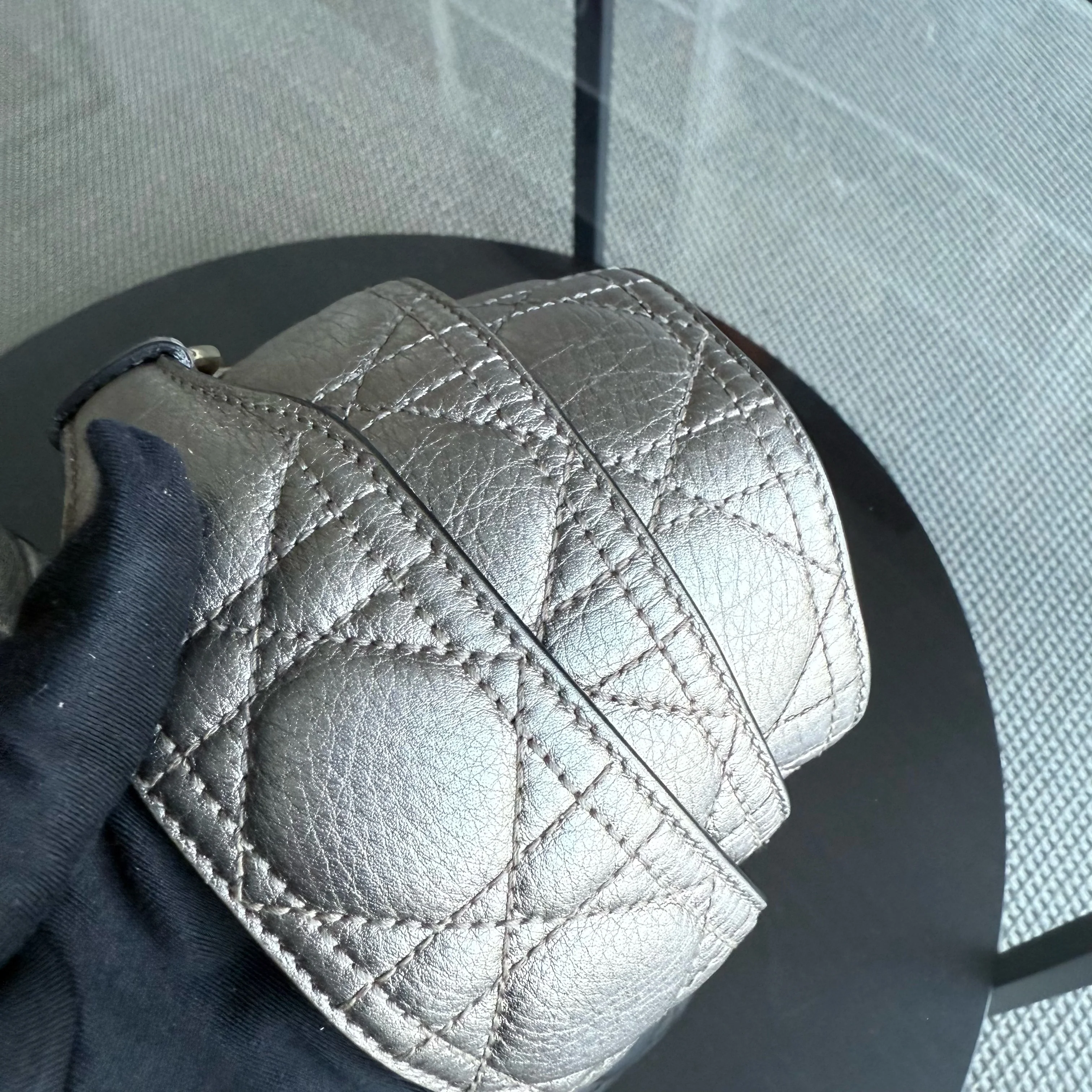 Dior Lady Medium Flap - Cannage Metallic Gold Gold Hardware