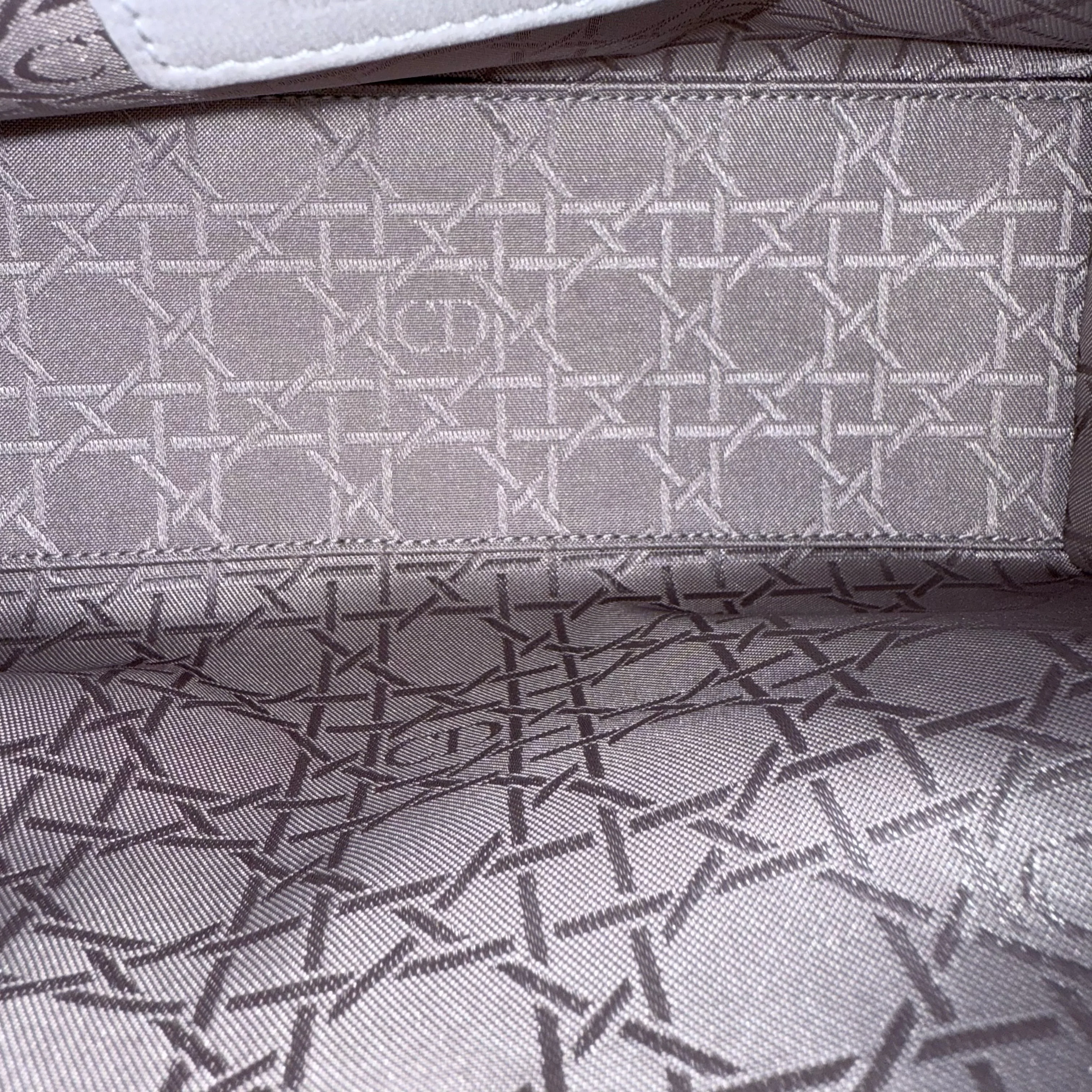 Dior Lady Medium - Cannage Lambskin Grey Gray Gold Hardware NO STRAP