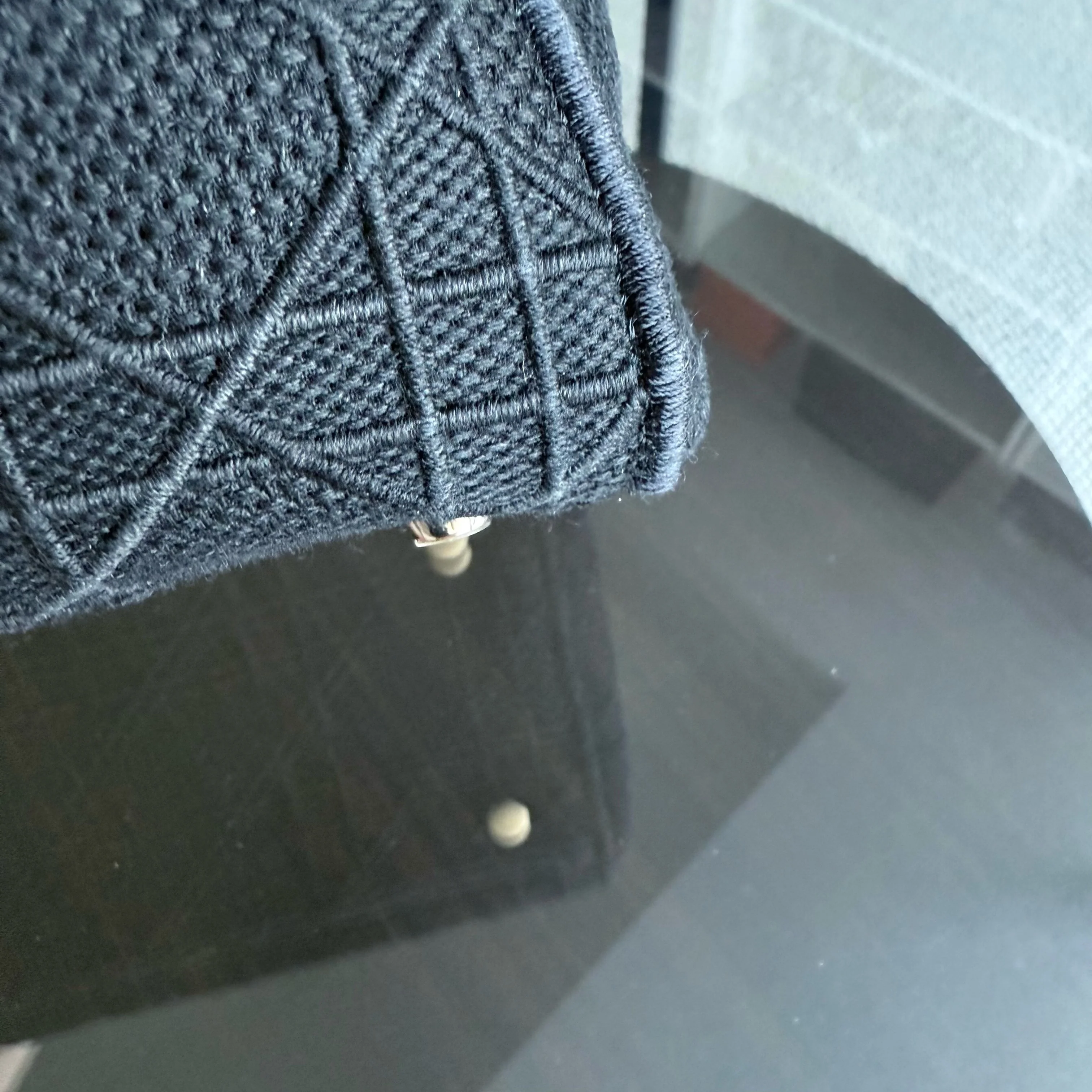 Dior Lady D-Lite Medium - Cannage Embroidered Canvas Black Gold Hardware