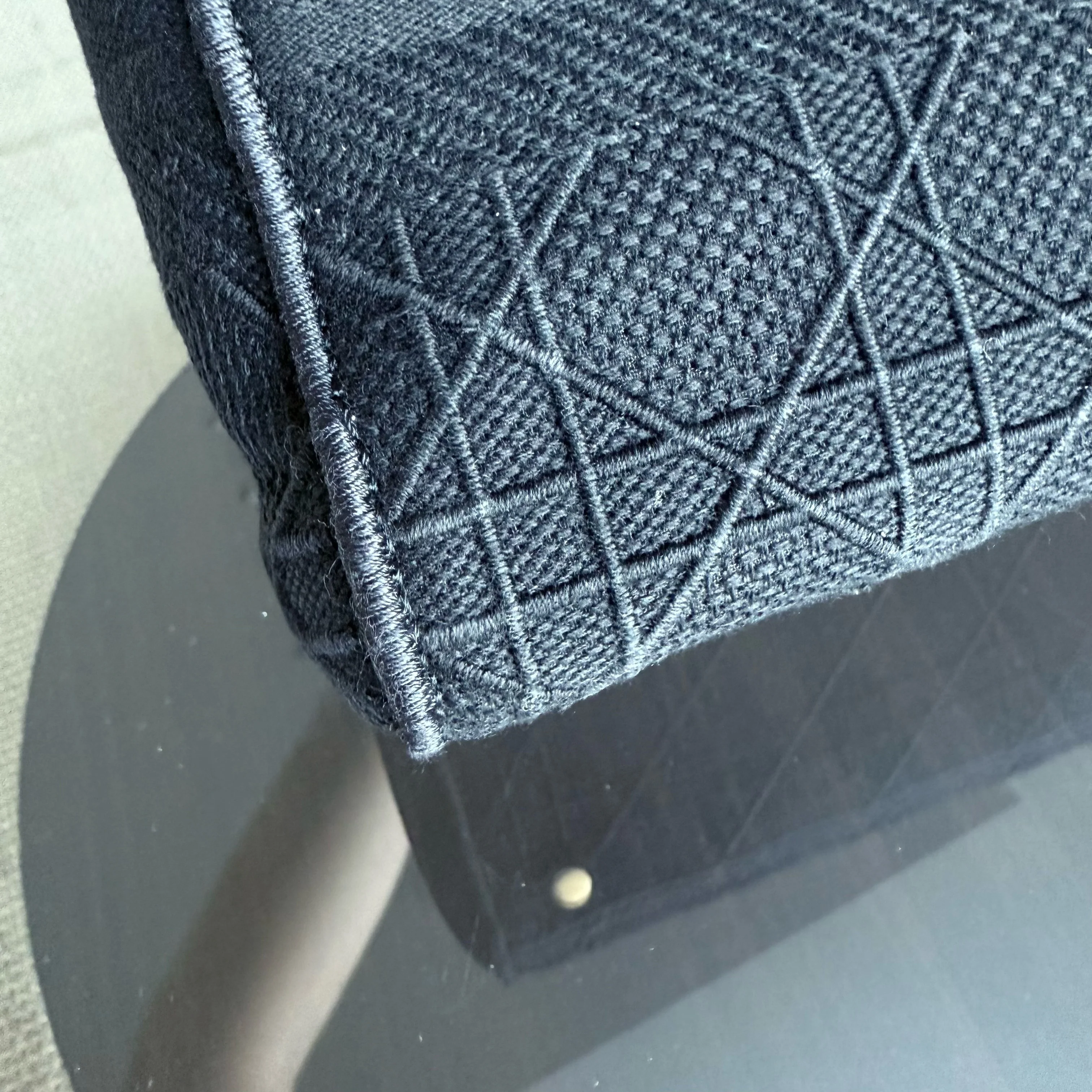 Dior Lady D-Lite Medium - Cannage Embroidered Canvas Black Gold Hardware