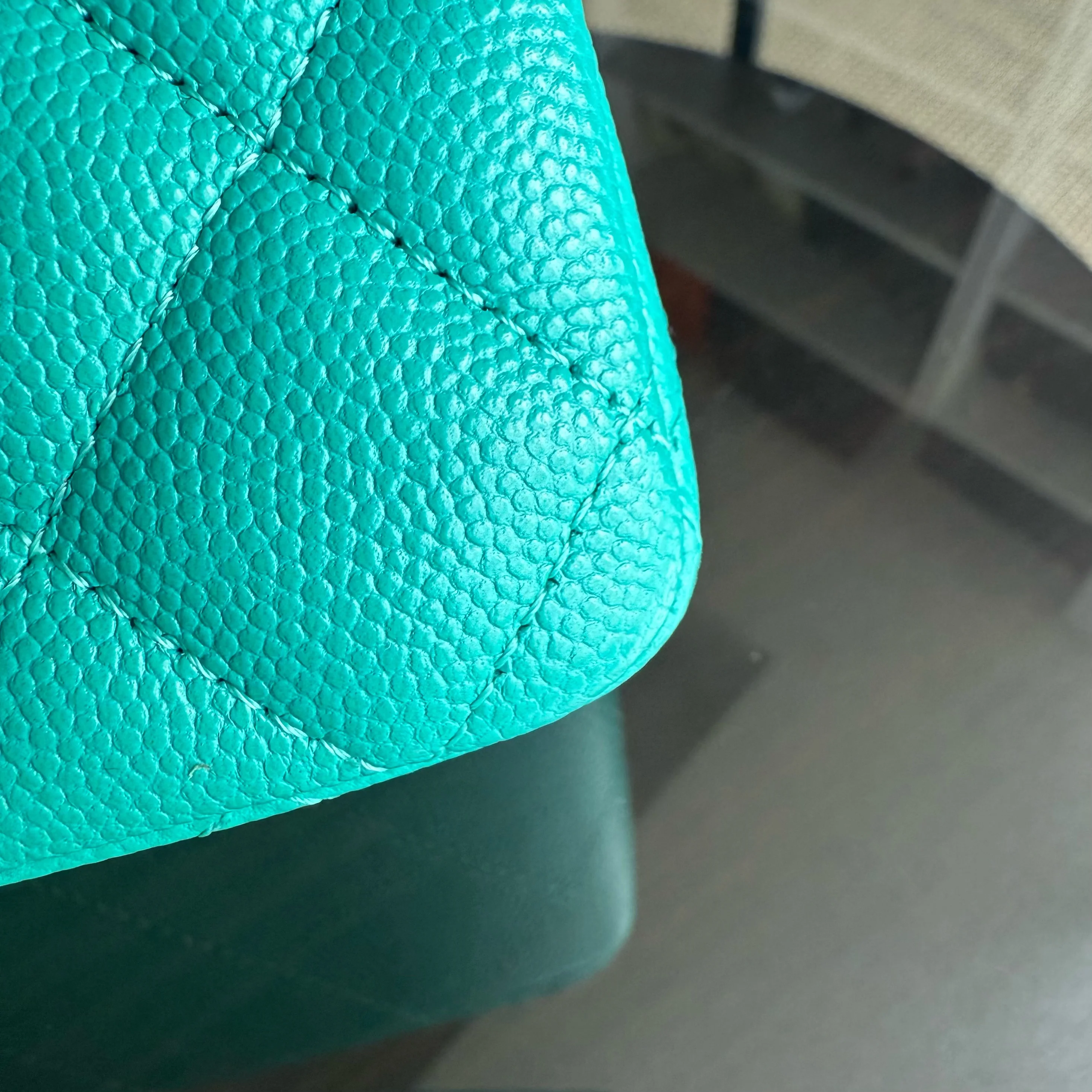 Chanel Classic Flap Mini - Caviar Quilted Grained Calfskin Cyan Gold Hardware Series 23