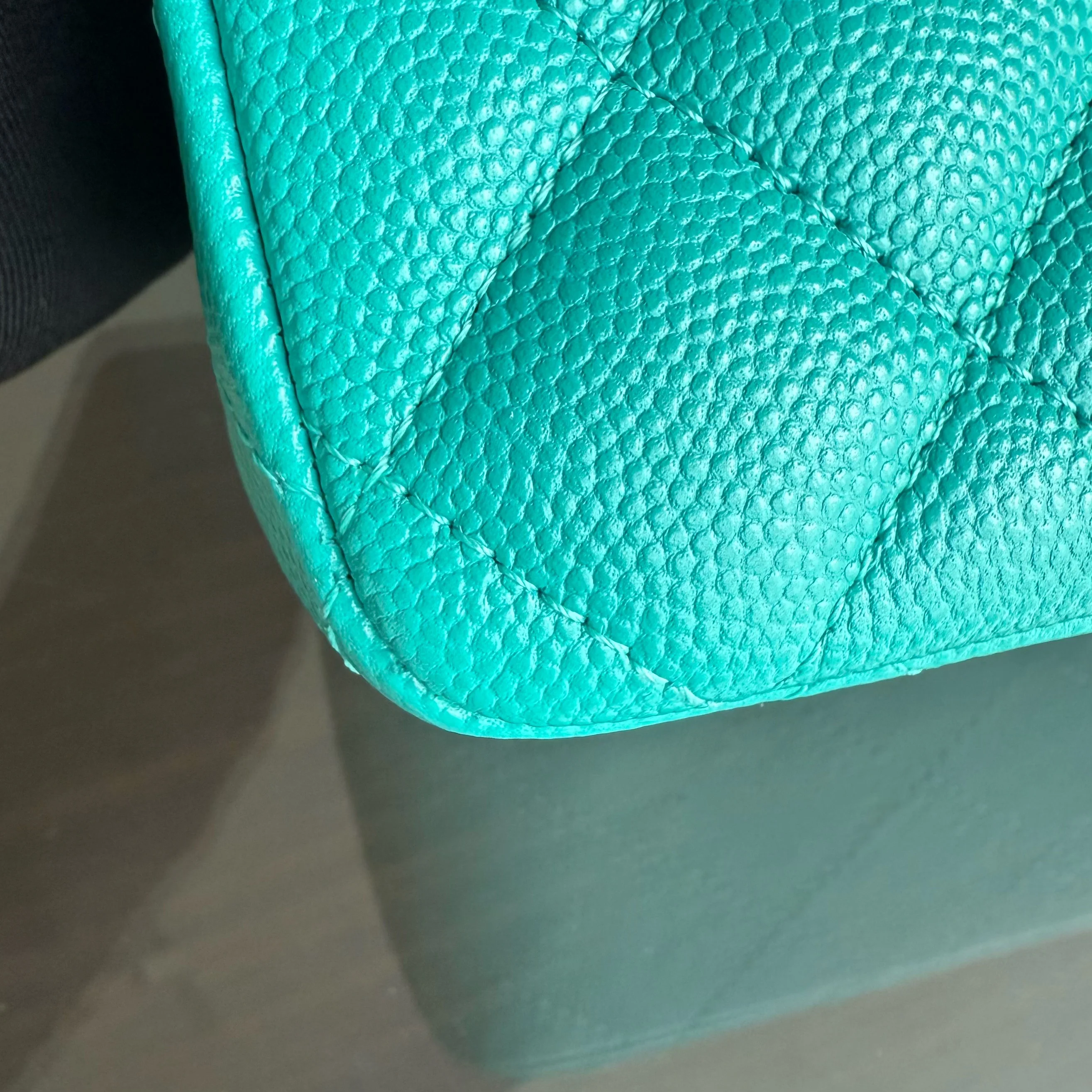 Chanel Classic Flap Mini - Caviar Quilted Grained Calfskin Cyan Gold Hardware Series 23