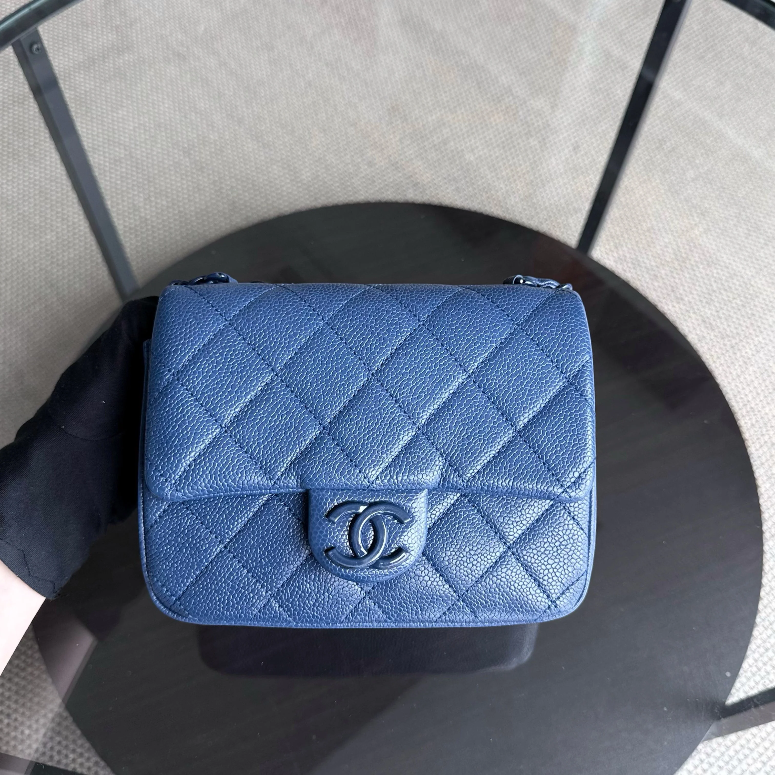 Chanel Classic Flap Seasonal Mini Square - Caviar Quilted All Blue Series 29