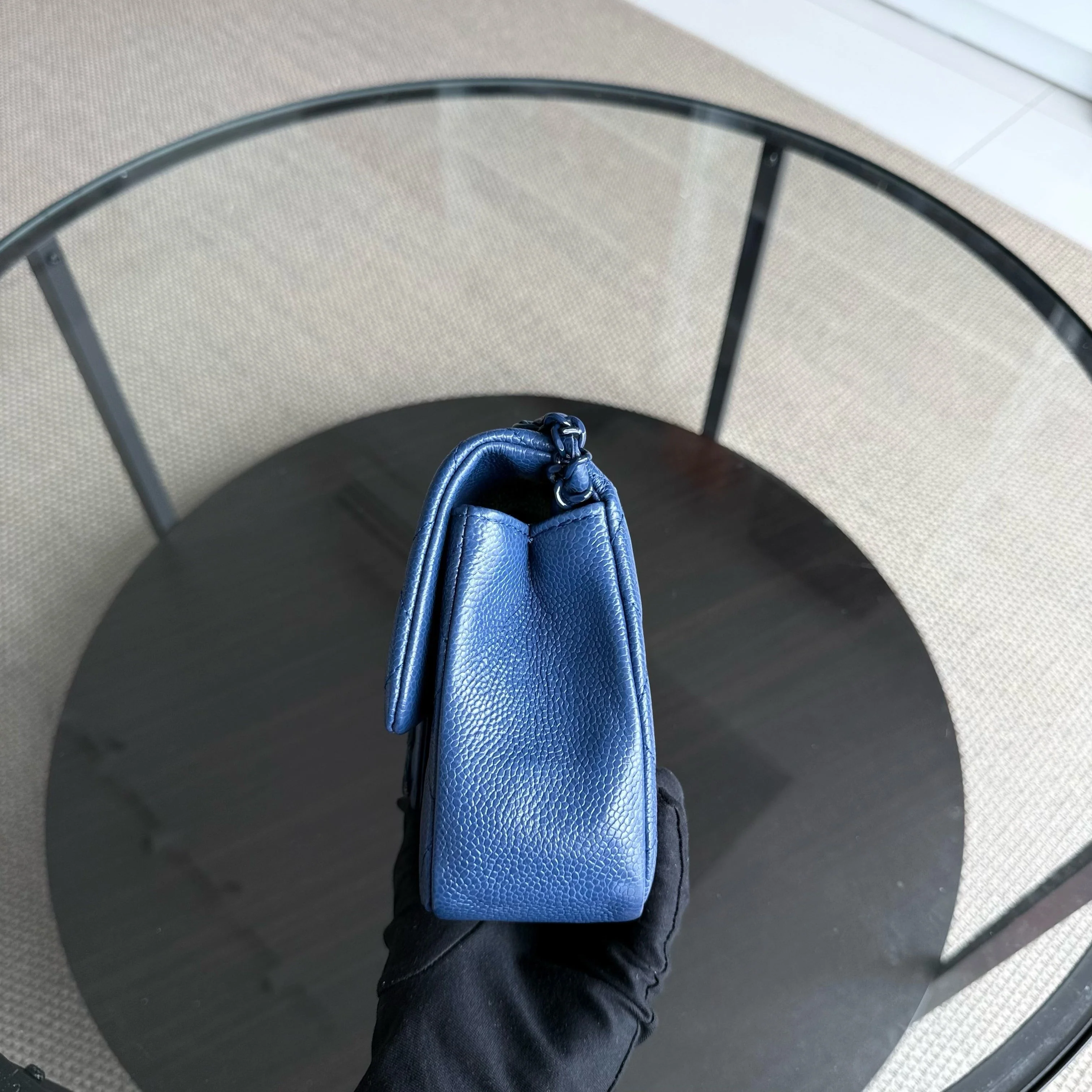 Chanel Classic Flap Seasonal Mini Square - Caviar Quilted All Blue Series 29