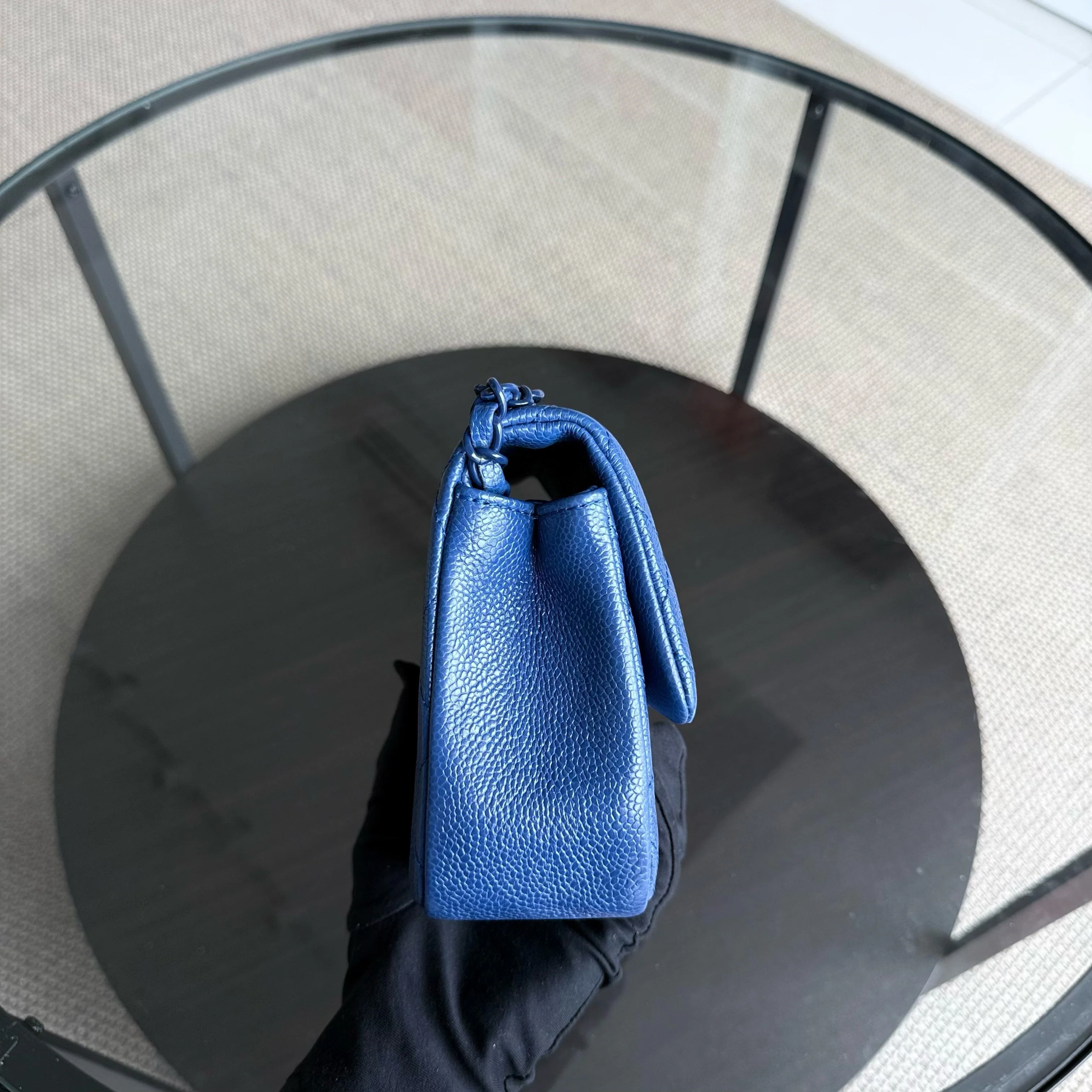 Chanel Classic Flap Seasonal Mini Square - Caviar Quilted All Blue Series 29