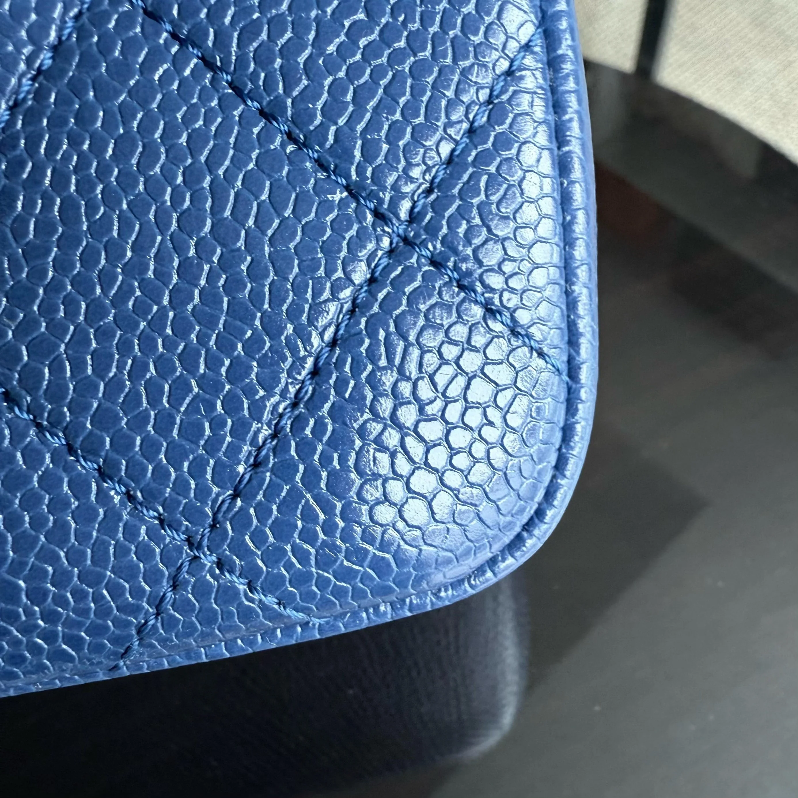 Chanel Classic Flap Seasonal Mini Square - Caviar Quilted All Blue Series 29