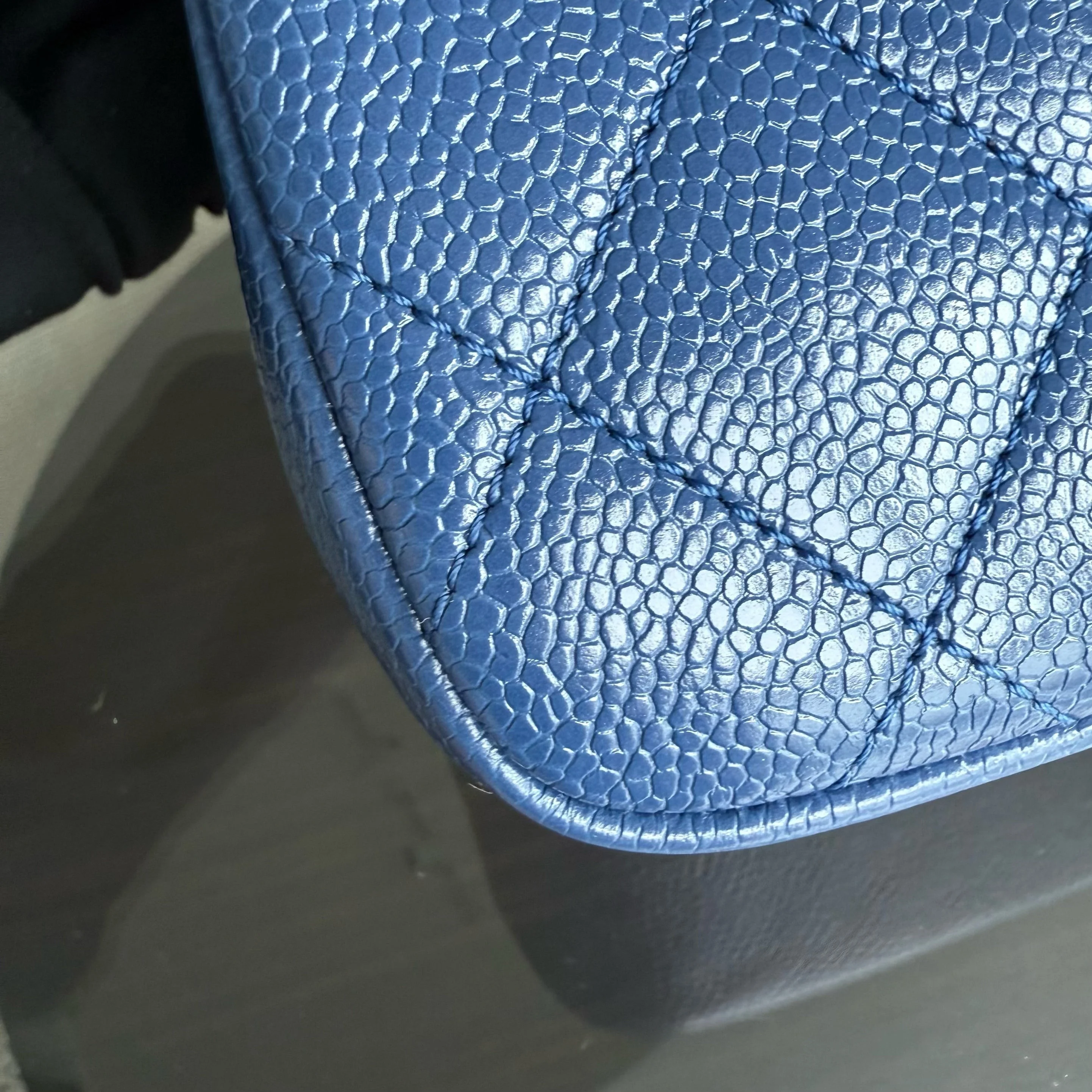 Chanel Classic Flap Seasonal Mini Square - Caviar Quilted All Blue Series 29