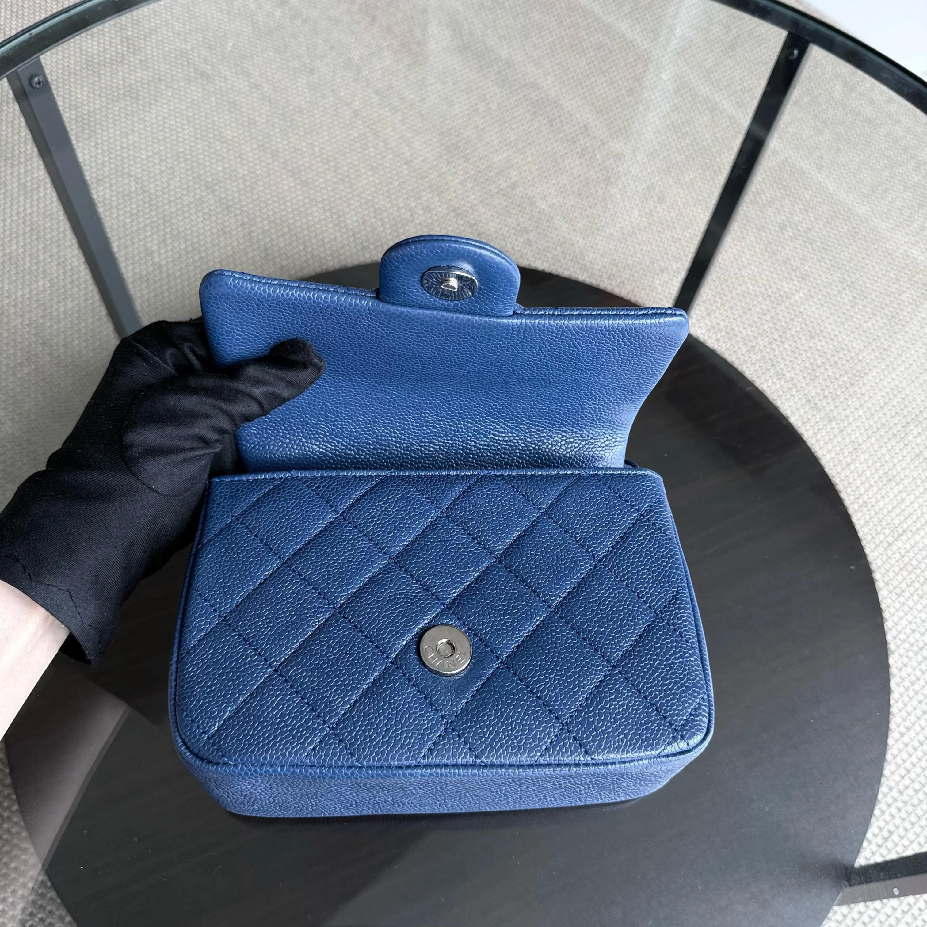 Chanel Classic Flap Seasonal Mini Square - Caviar Quilted All Blue Series 29